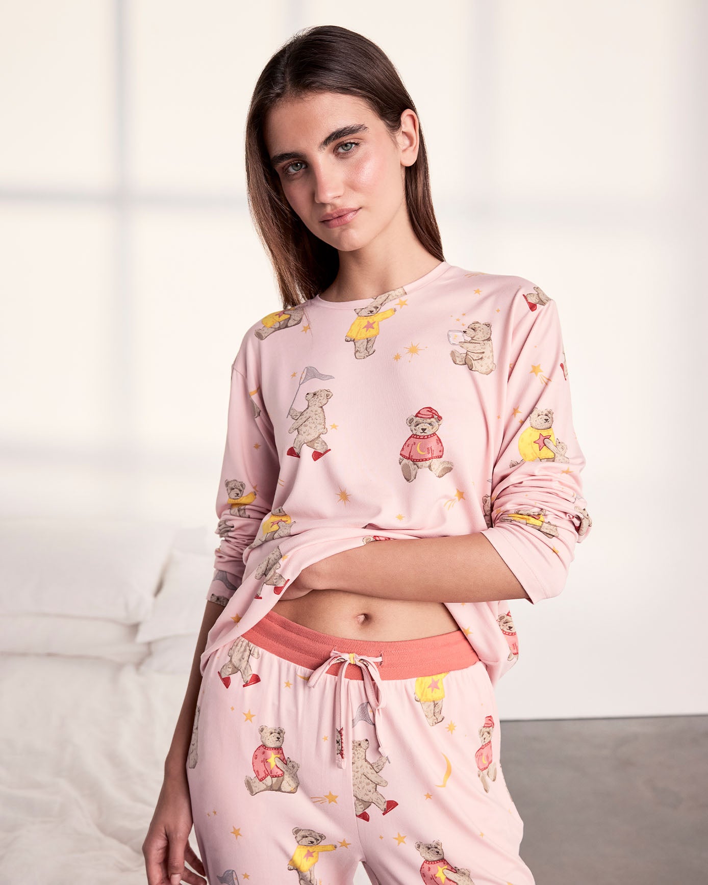 Celestial Bear Print Long Pyjama Set