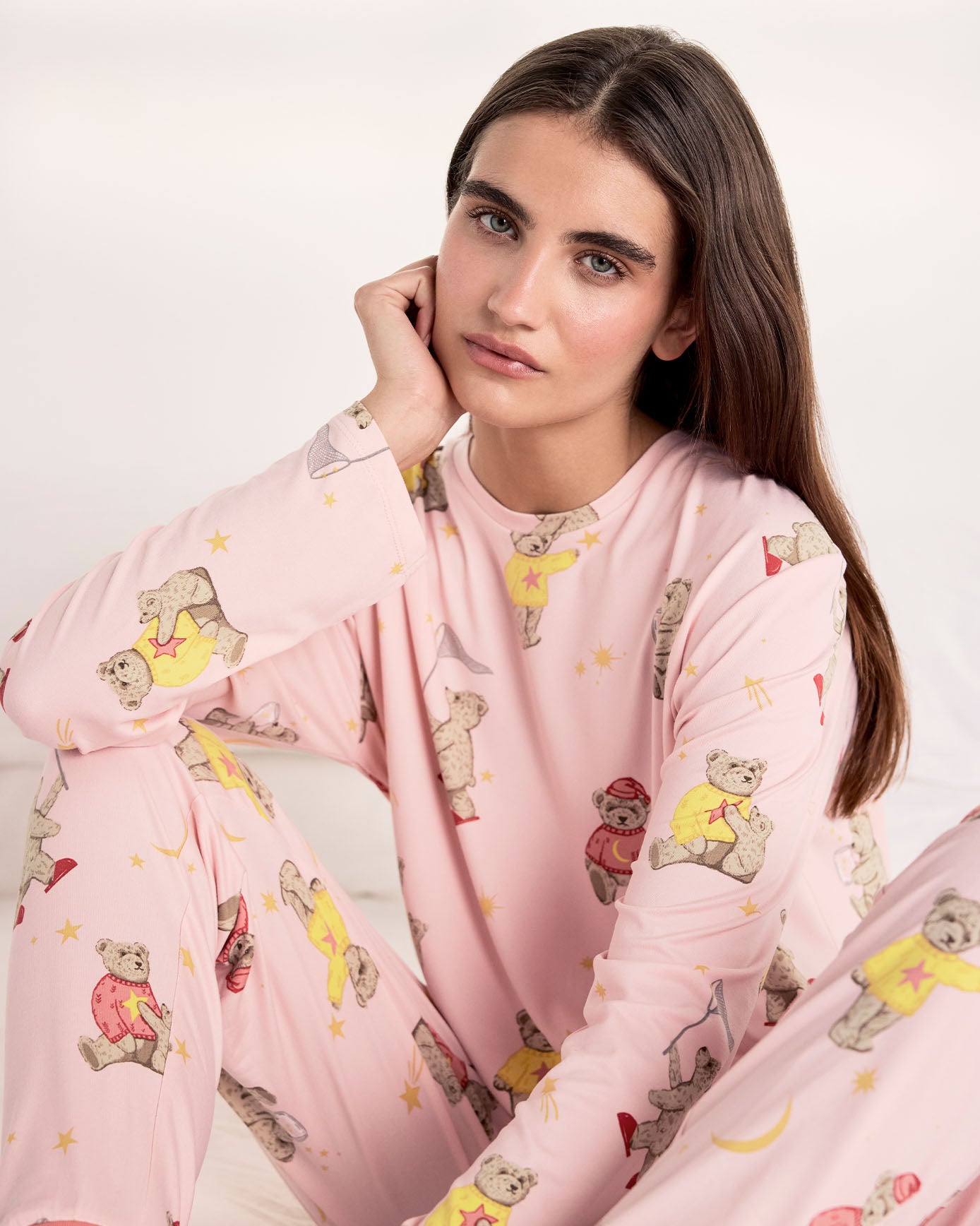 Celestial Bear Print Long Pyjama Set