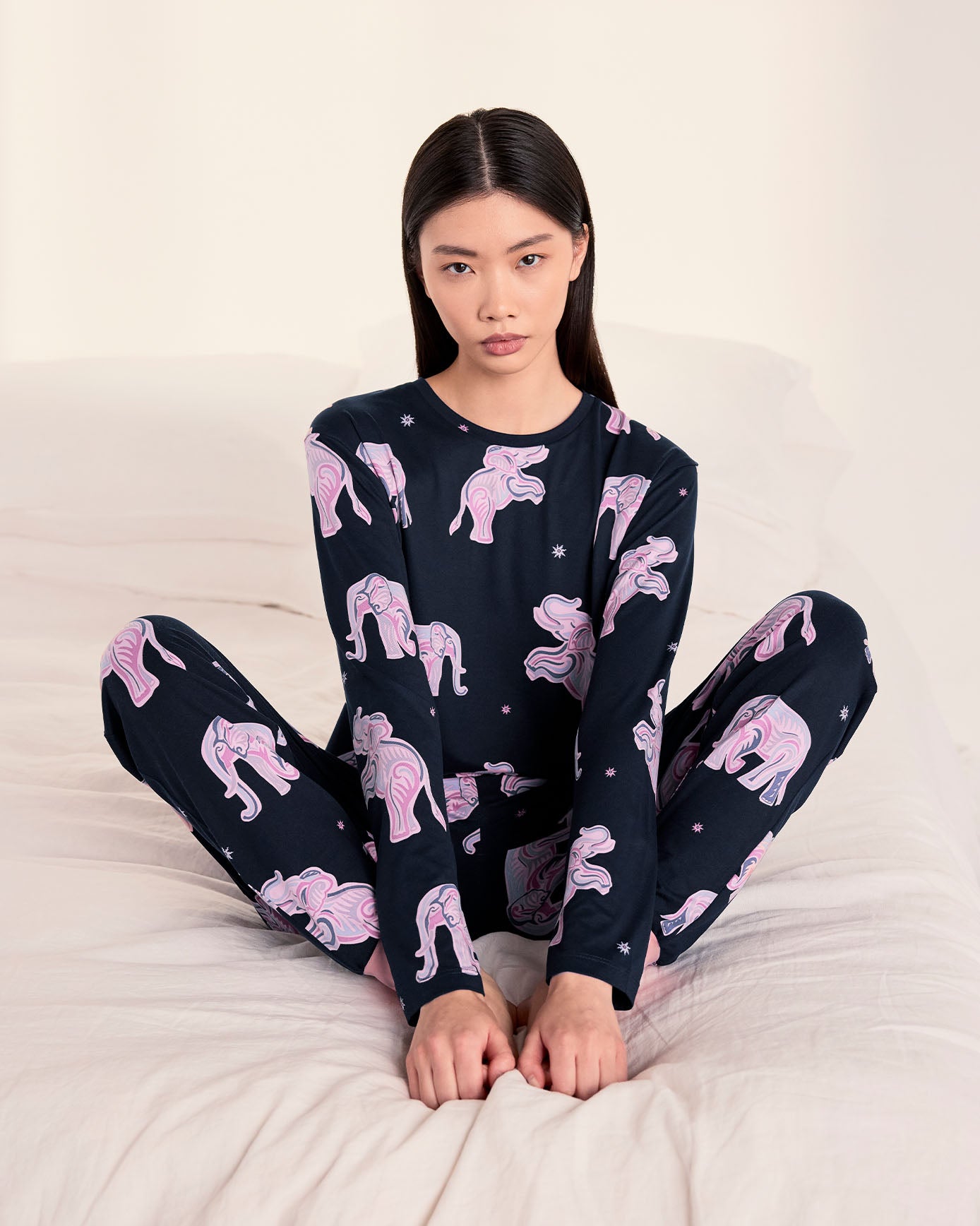 Elephant Dreamscape Print Long Pyjama Set