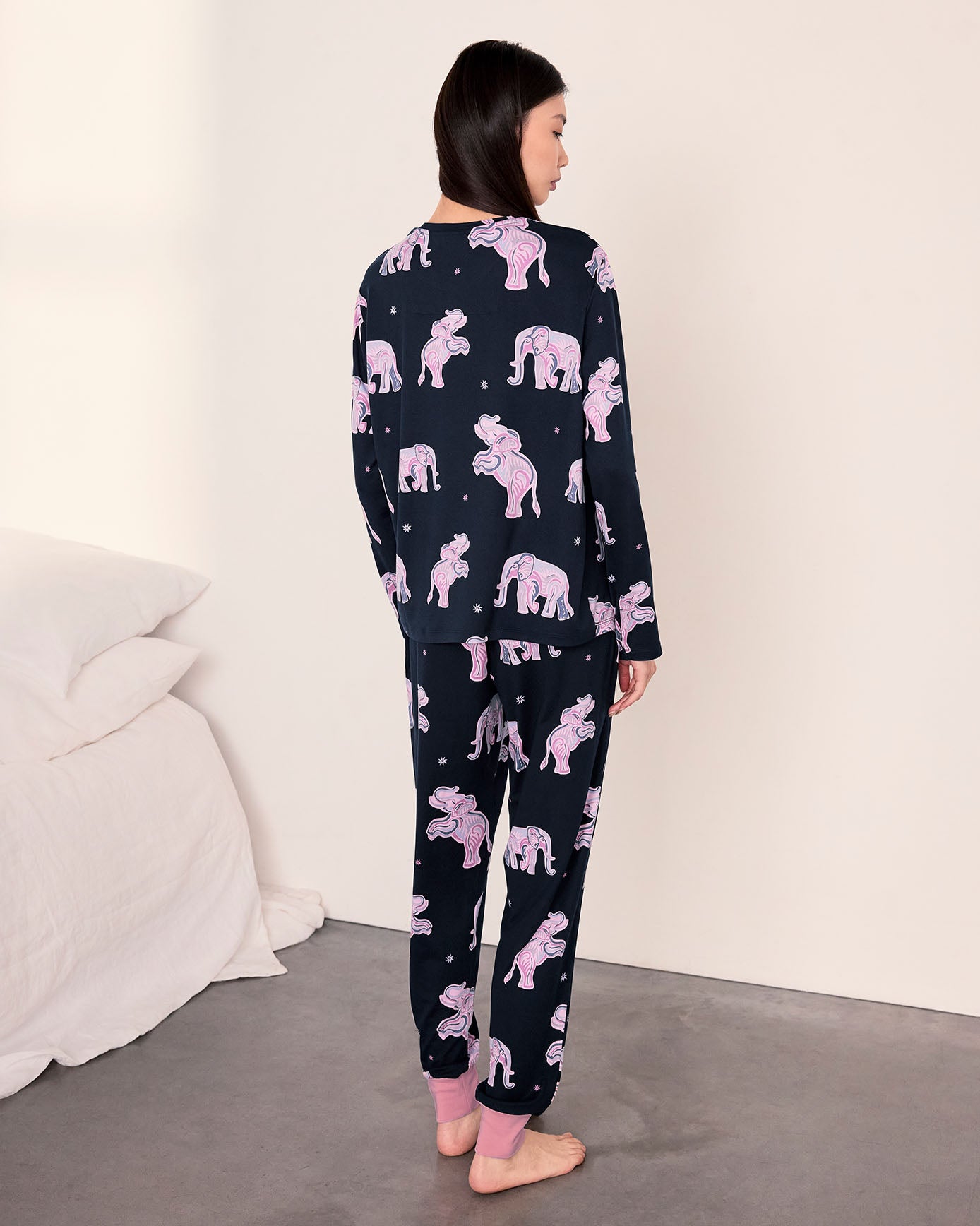 Elephant Dreamscape Print Long Pyjama Set