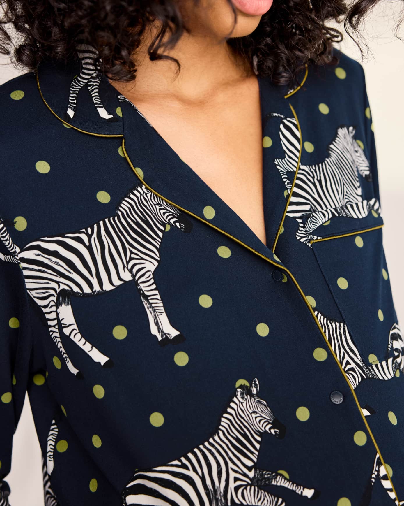 Maternity Polka Dot Zebra Print Long Pyjama Set