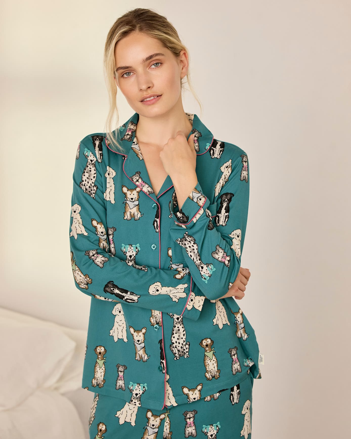 Tall Dapper Dogs Print Long Pyjama Set