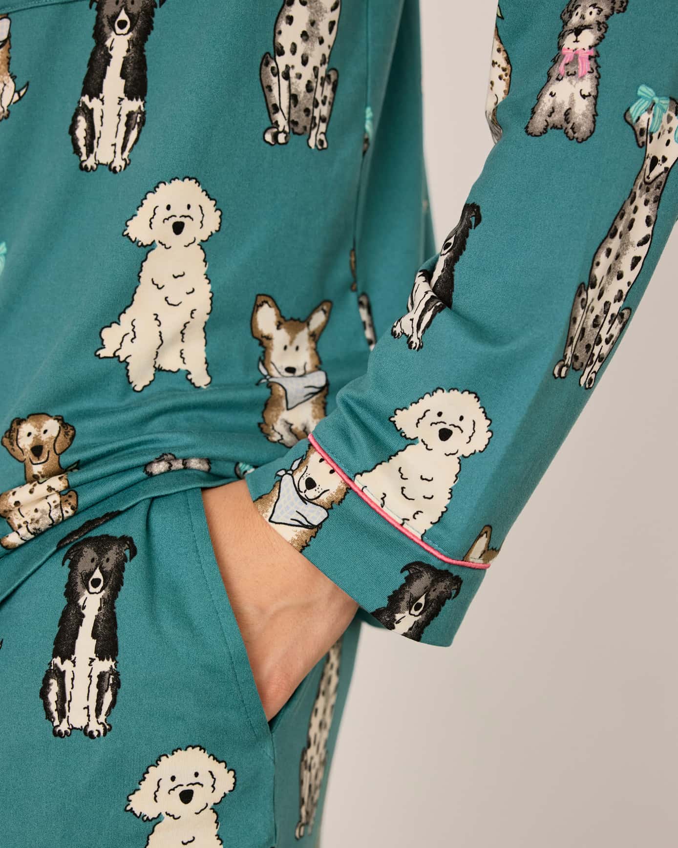Tall Dapper Dogs Print Long Pyjama Set