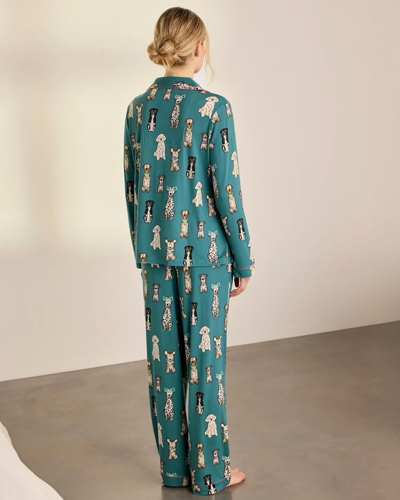 Tall Dapper Dogs Print Long Pyjama Set