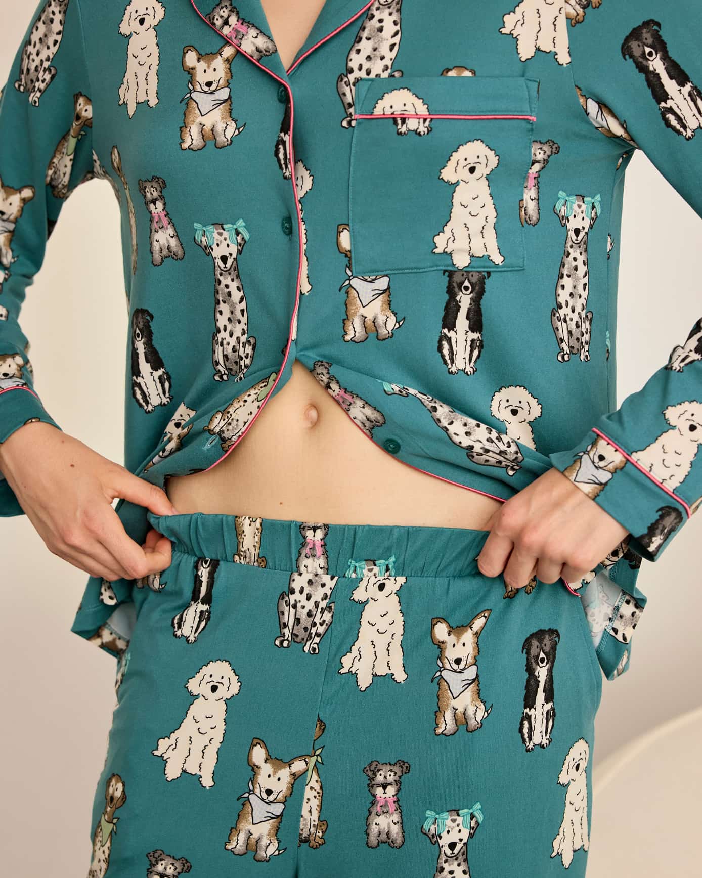 Tall Dapper Dogs Print Long Pyjama Set