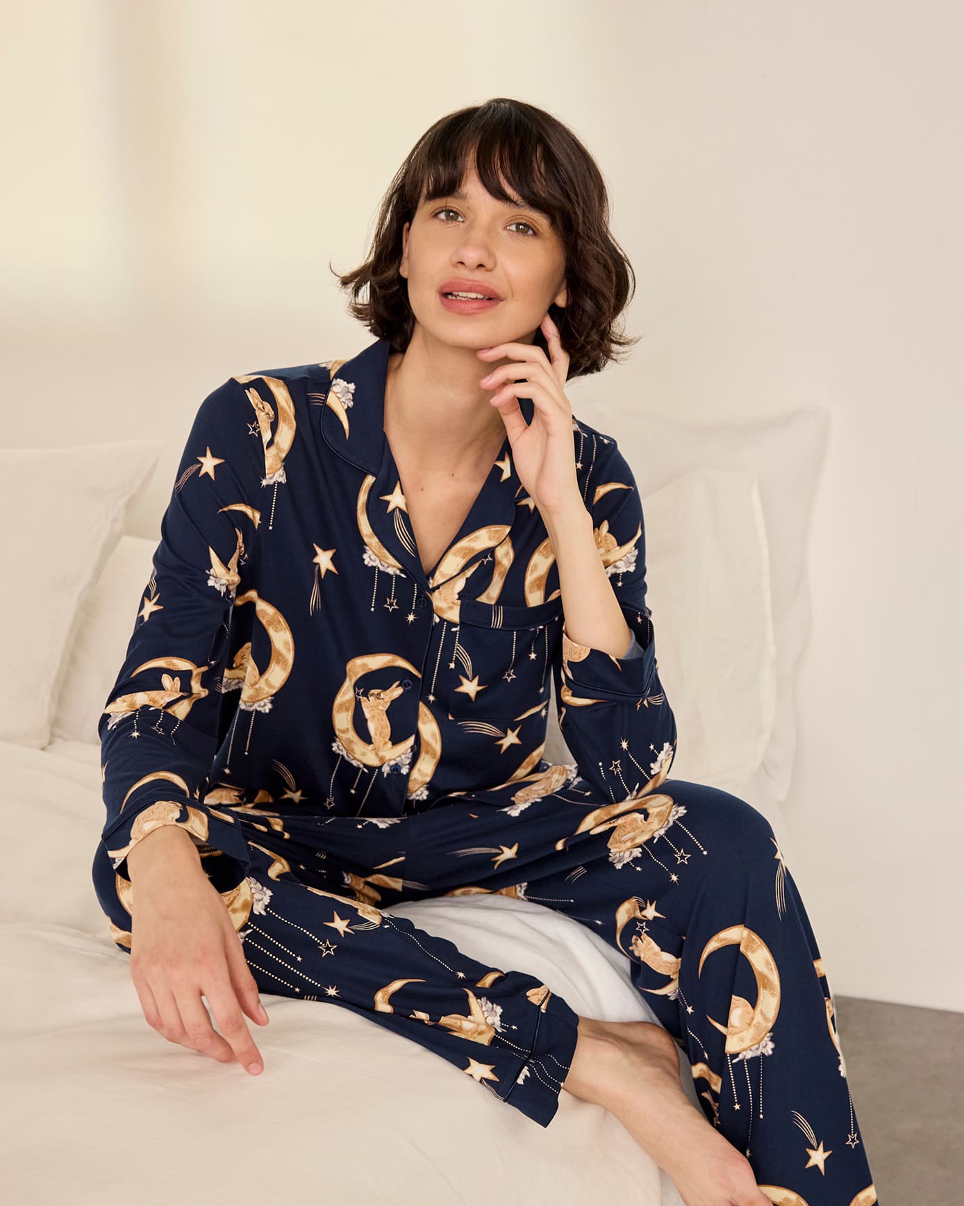 Lunar Bunny Print Long Pyjama Set