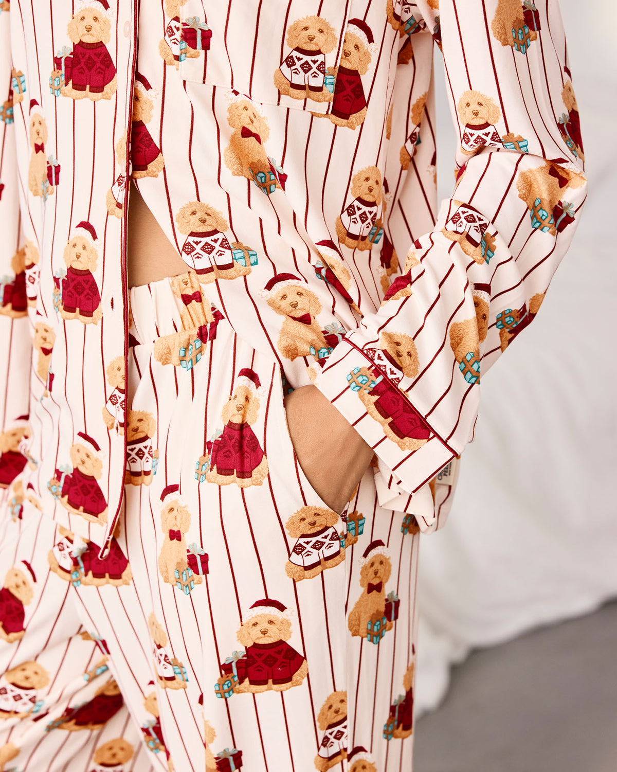 Chip the Christmas Cockapoo Dog Print Long Pyjama Set