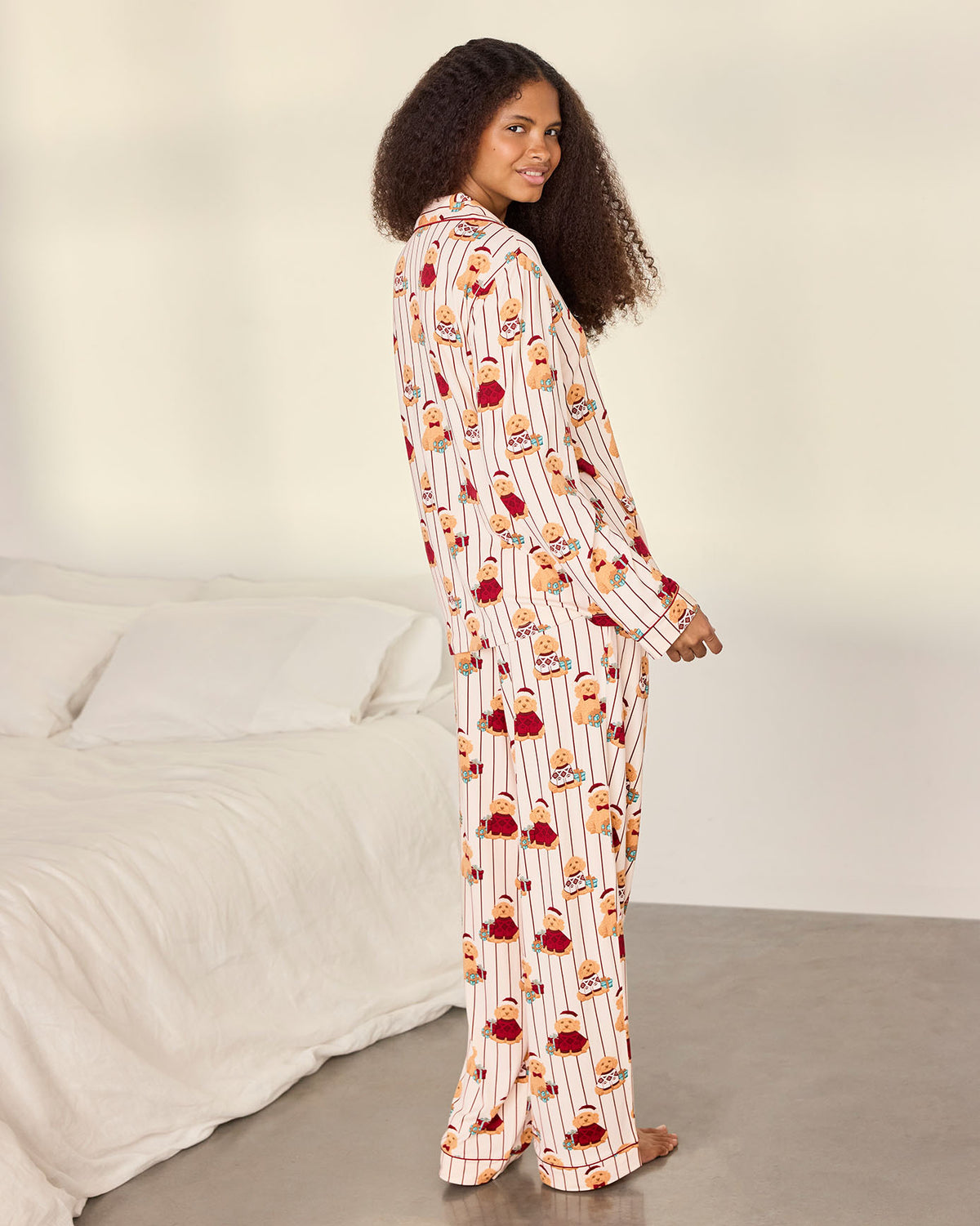 Chip the Christmas Cockapoo Dog Print Long Pyjama Set