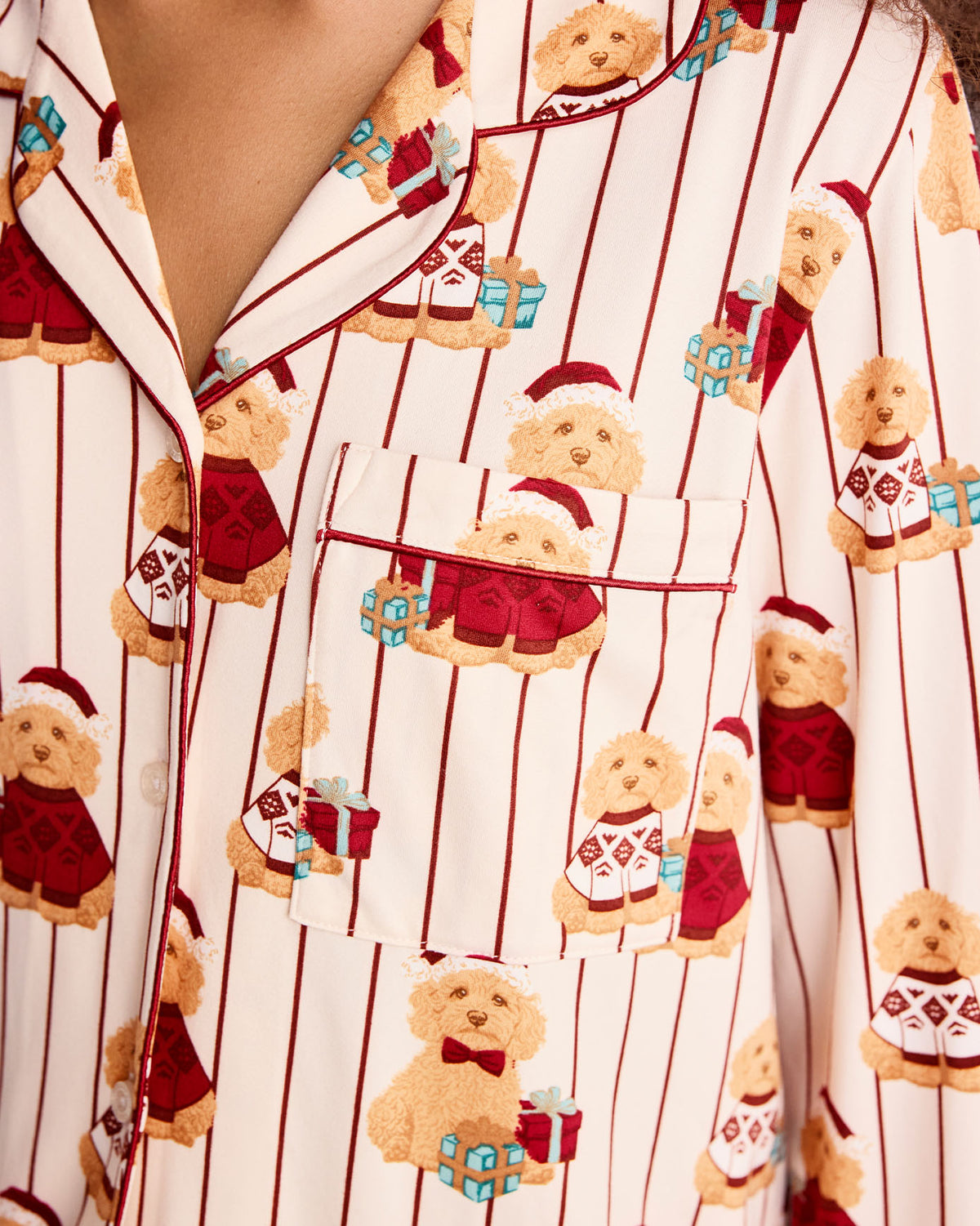 Chip the Christmas Cockapoo Dog Print Long Pyjama Set