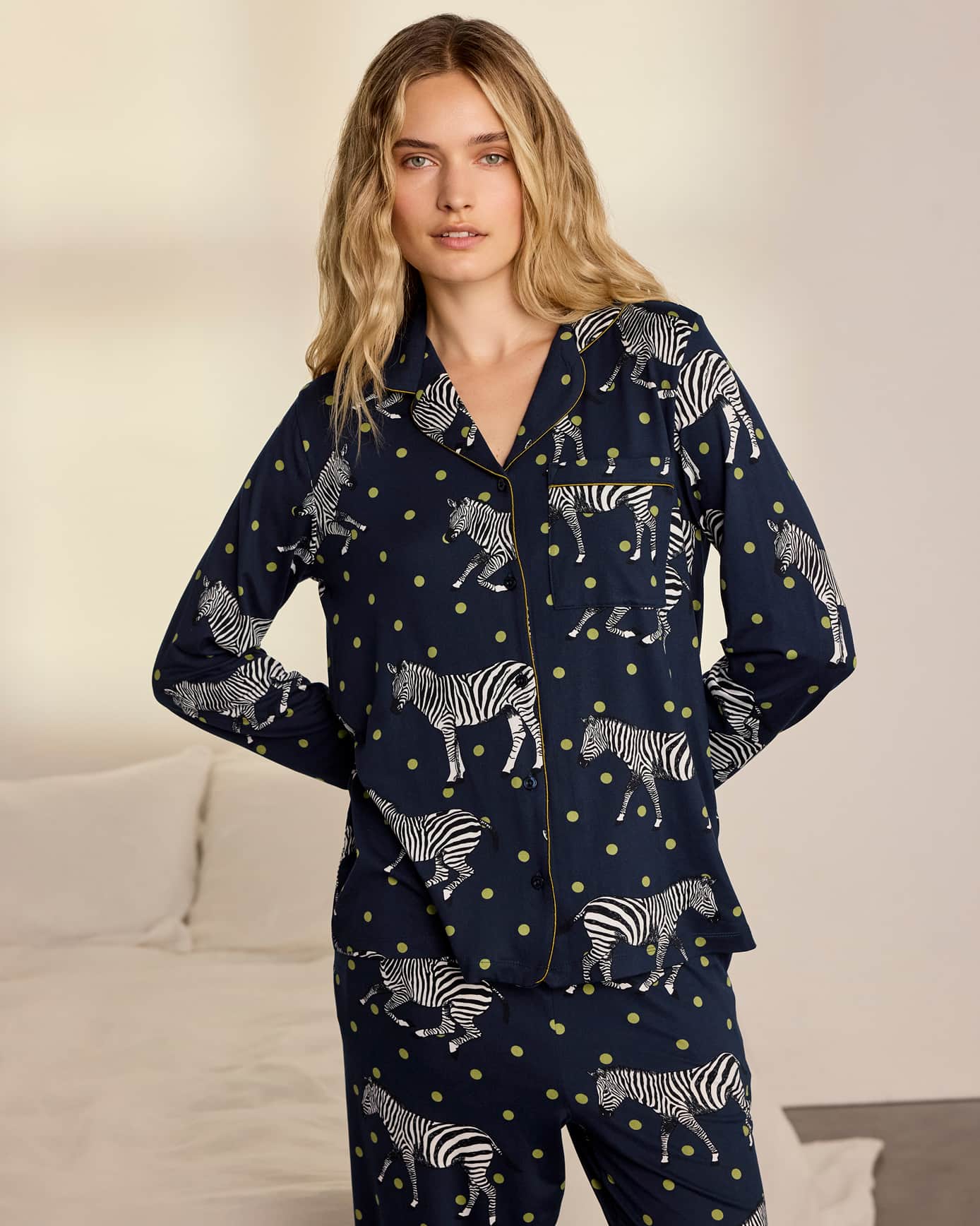 Tall Polka Dot Zebra Print Long Pyjama Set
