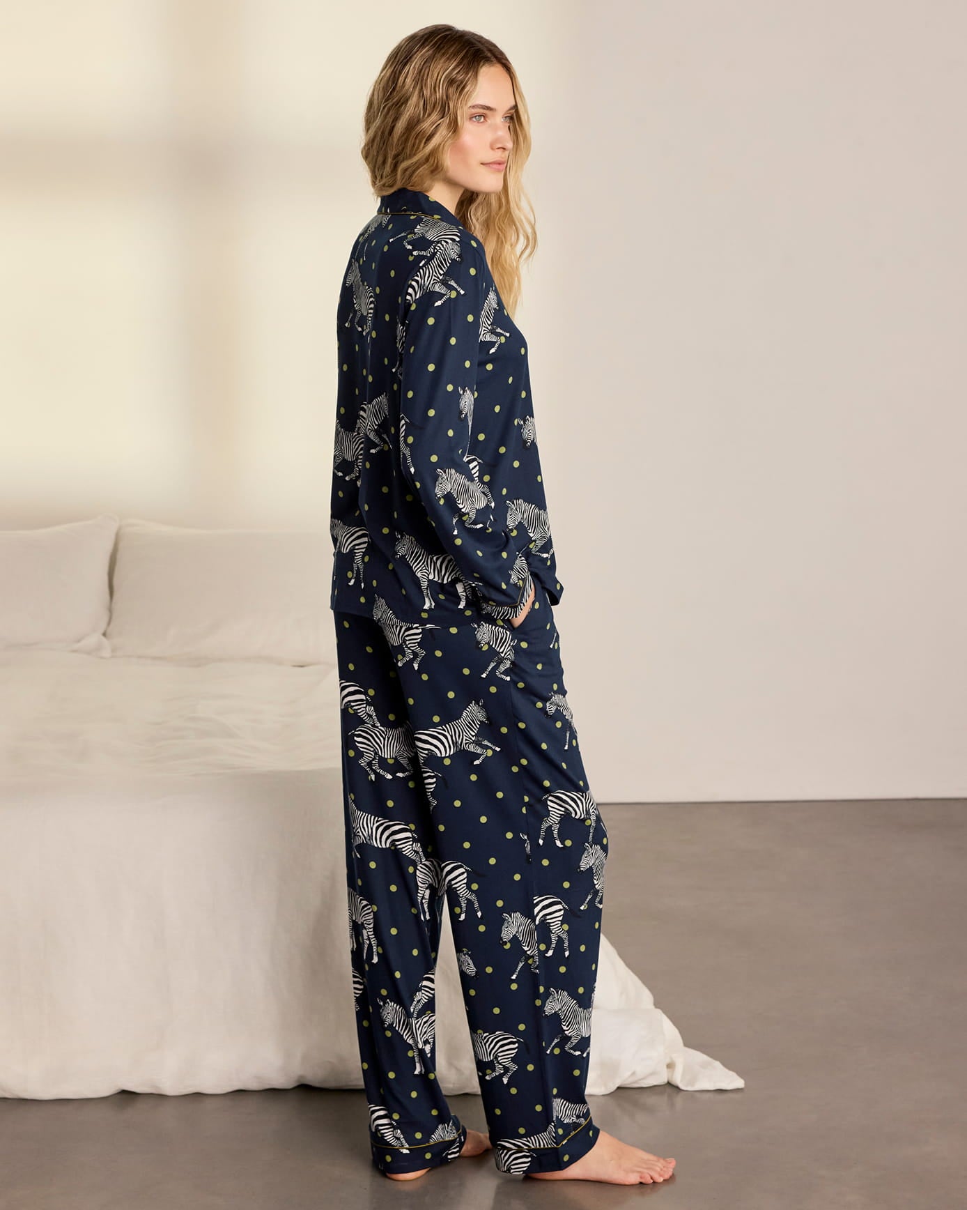 Polka Dot Zebra Print Long Pyjama Set
