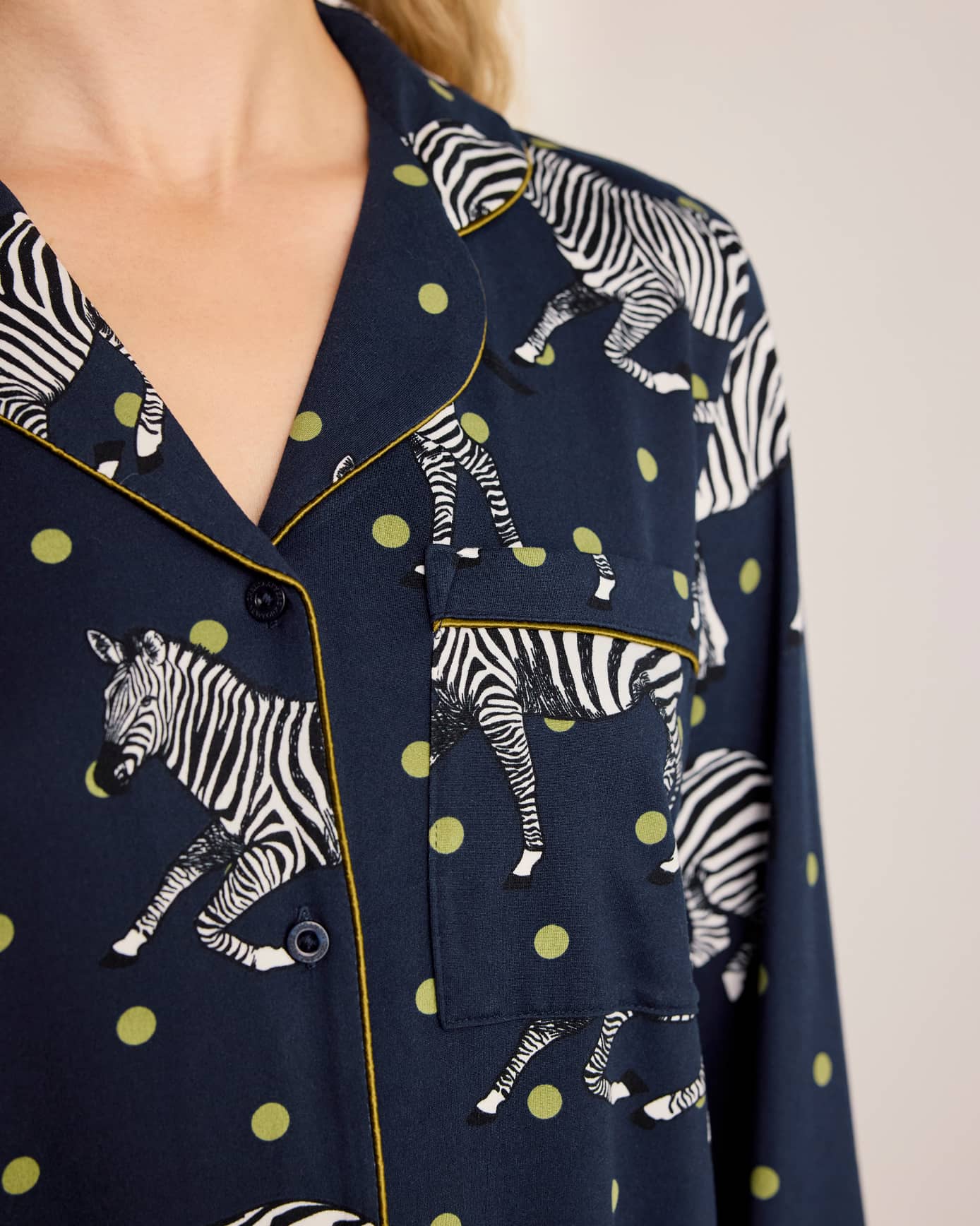 Polka Dot Zebra Print Long Pyjama Set