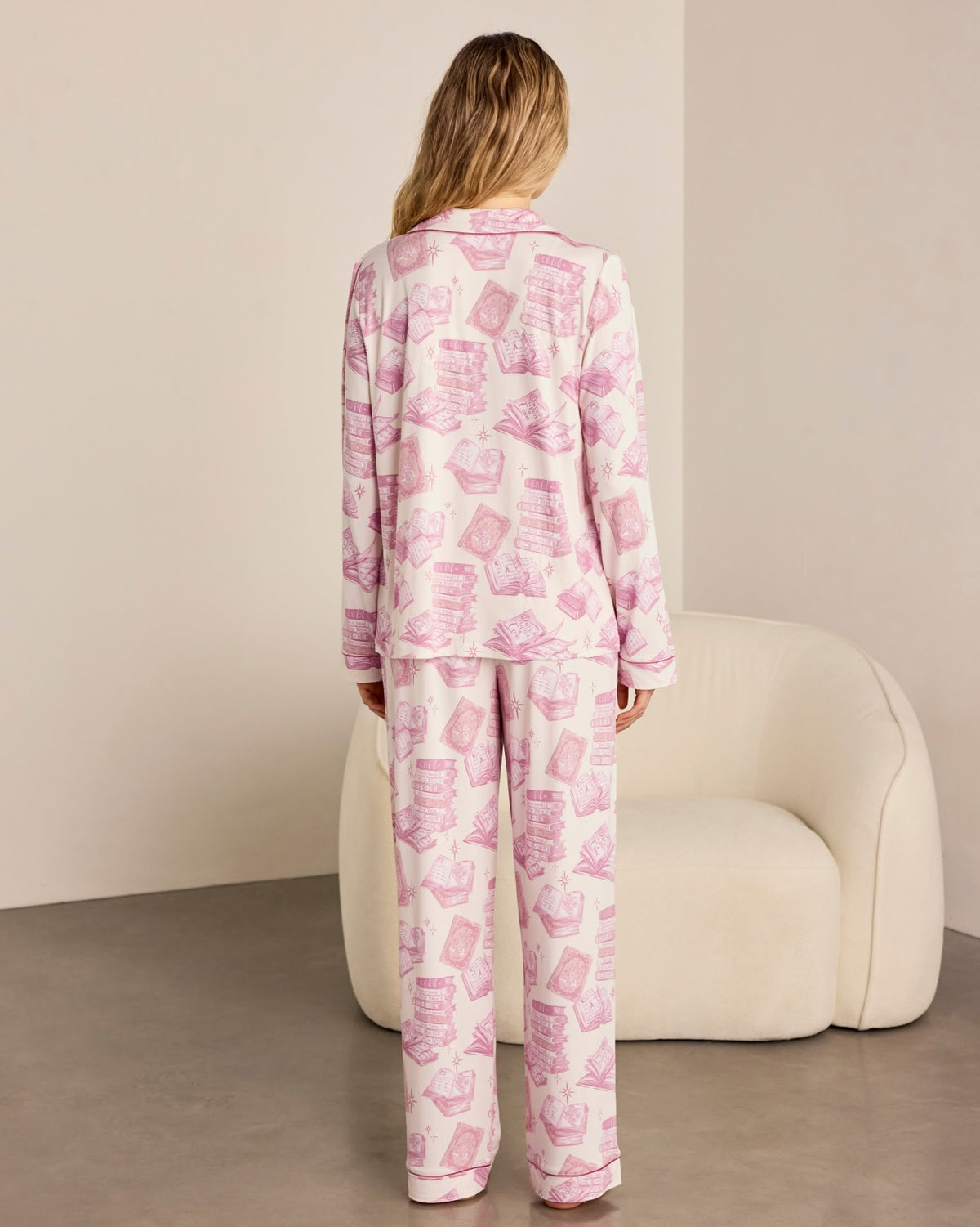 Bedtime Stories Print Button Up Long Pyjama Set