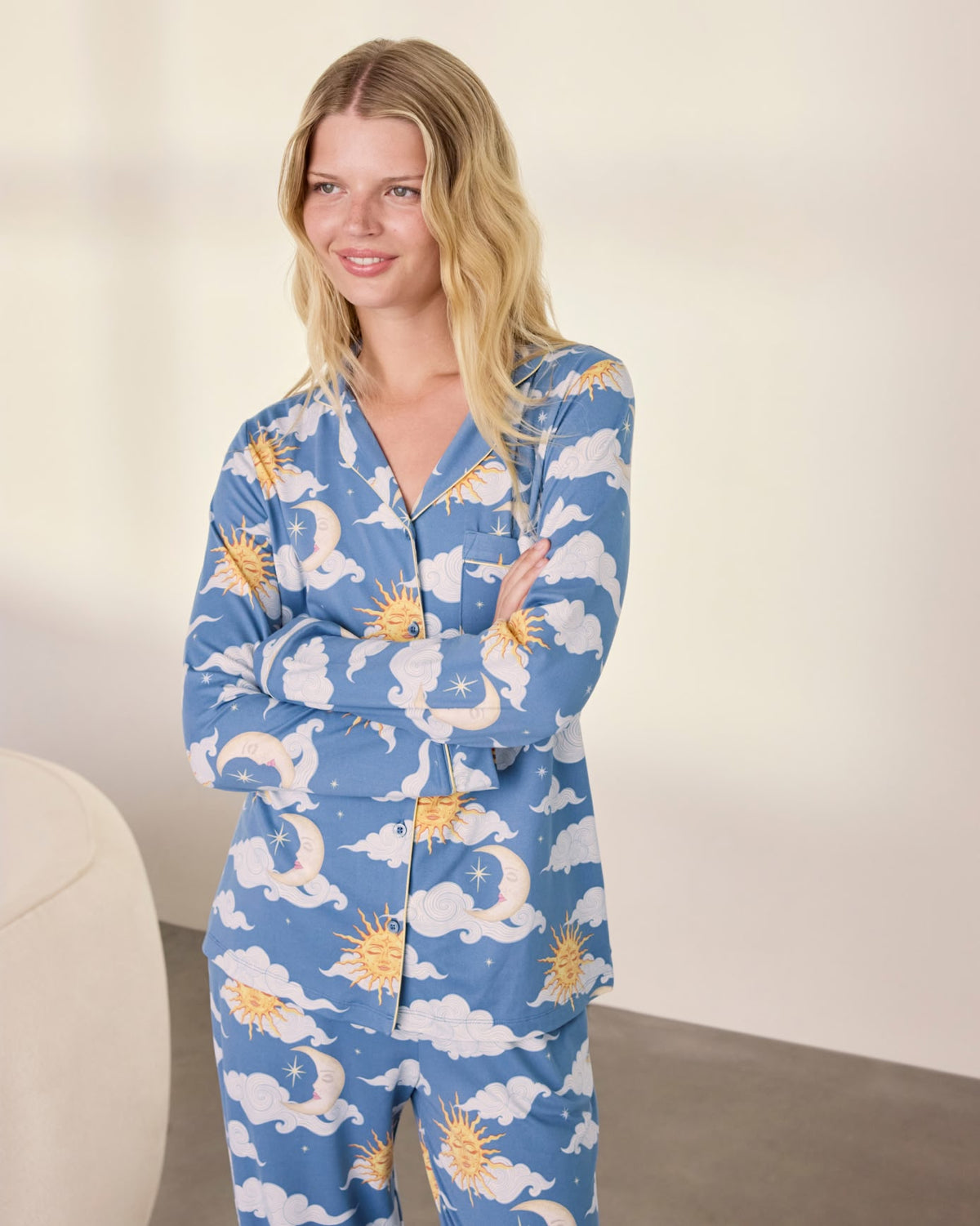 Dreamy Skies Print Long Pyjama Set