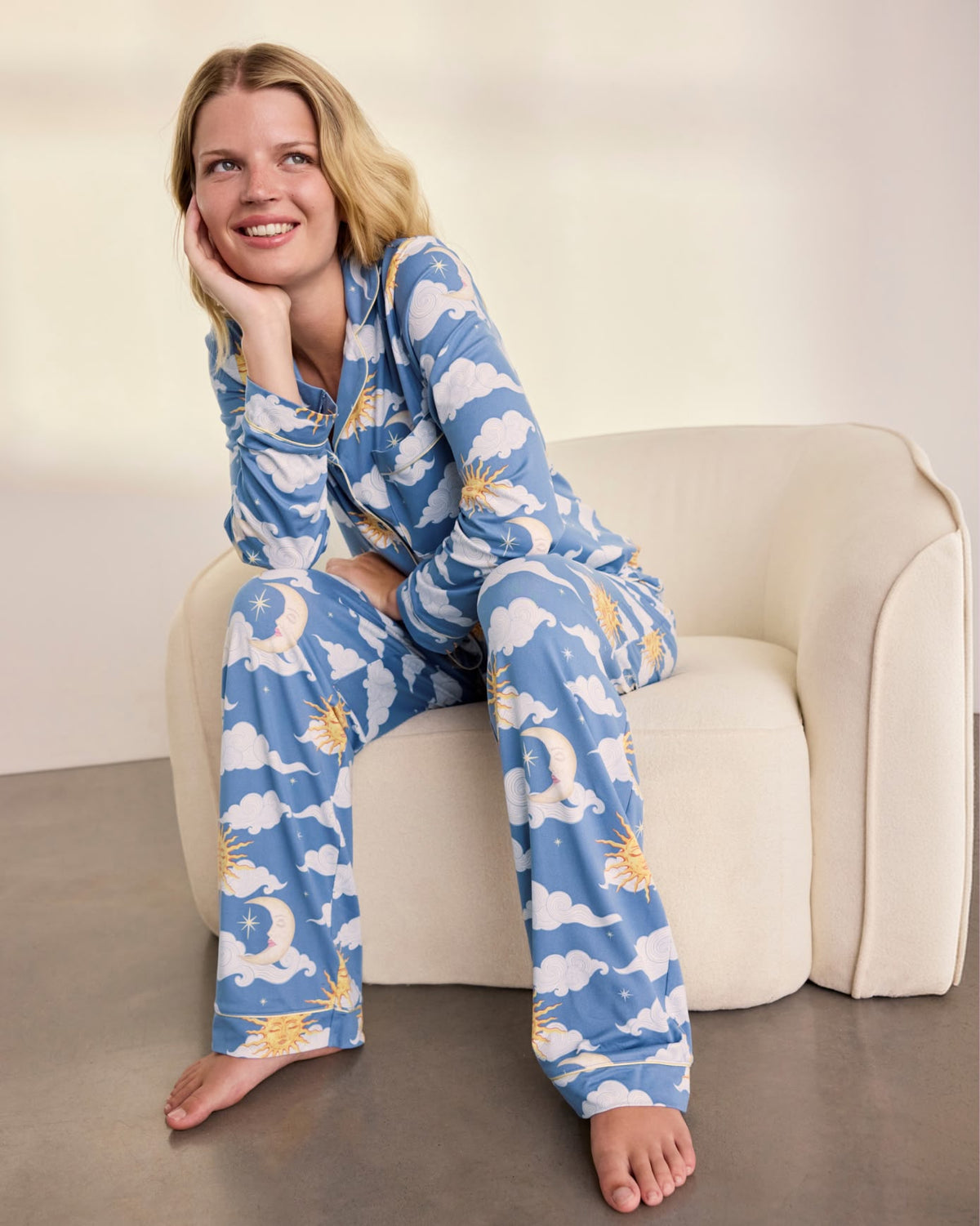 Dreamy Skies Print Long Pyjama Set