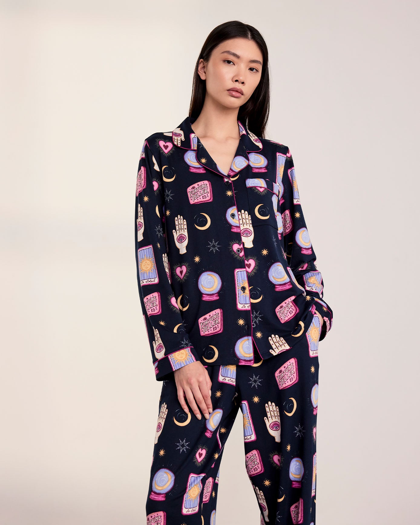 Halloween Fortune Teller Print Long Pyjama Set