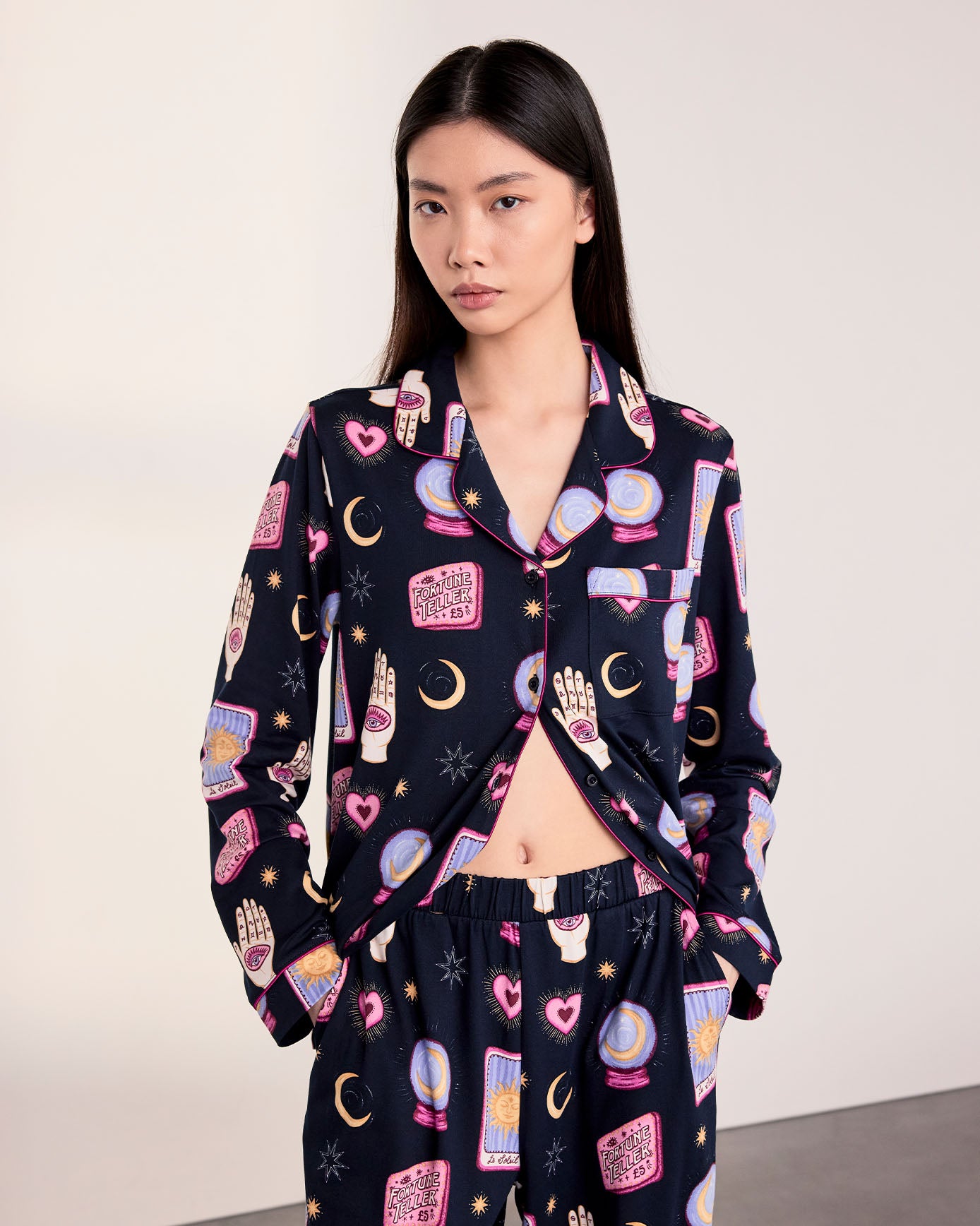 Halloween Fortune Teller Print Long Pyjama Set