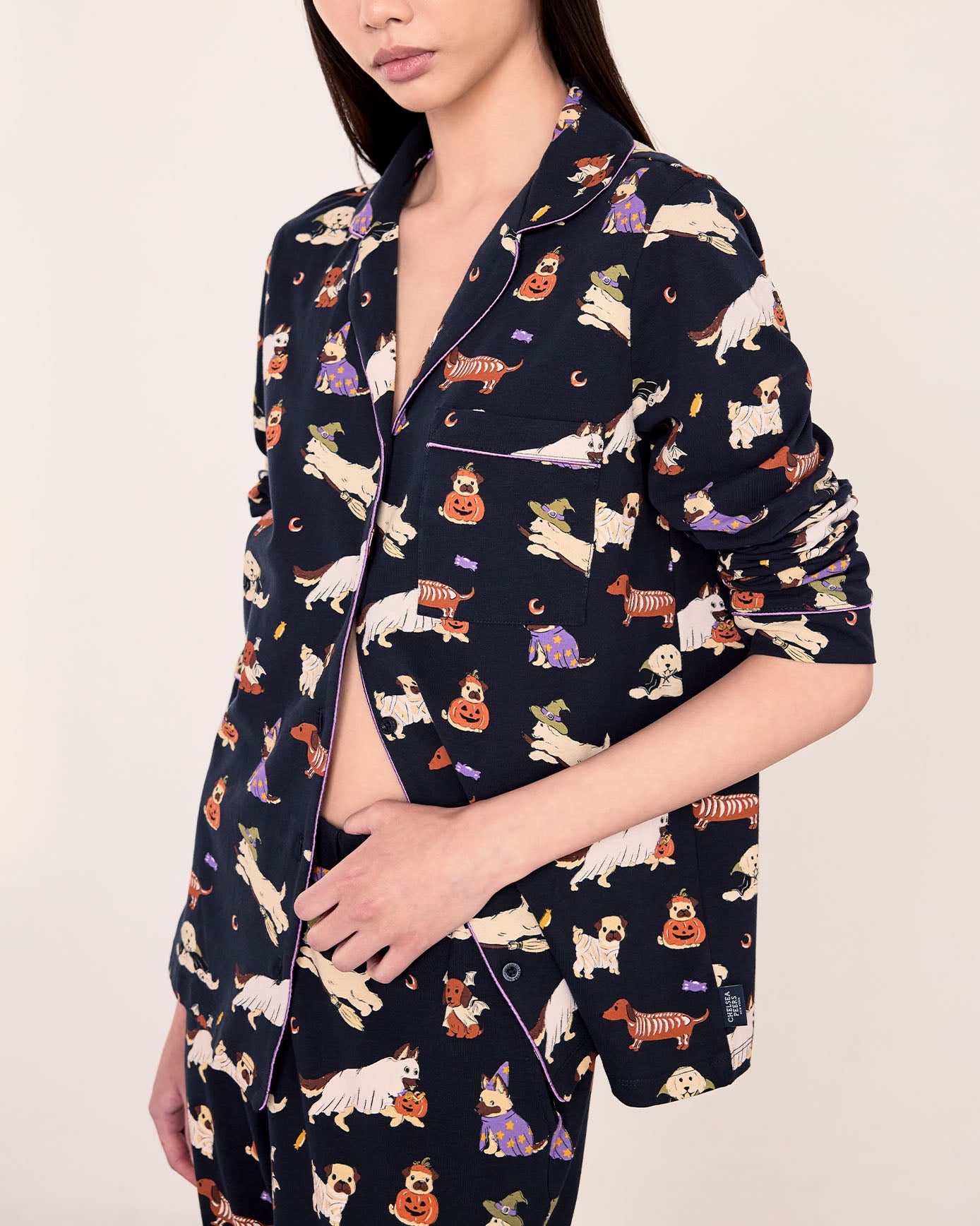 Organic Cotton Halloween Dogs Print Long Pyjama Set