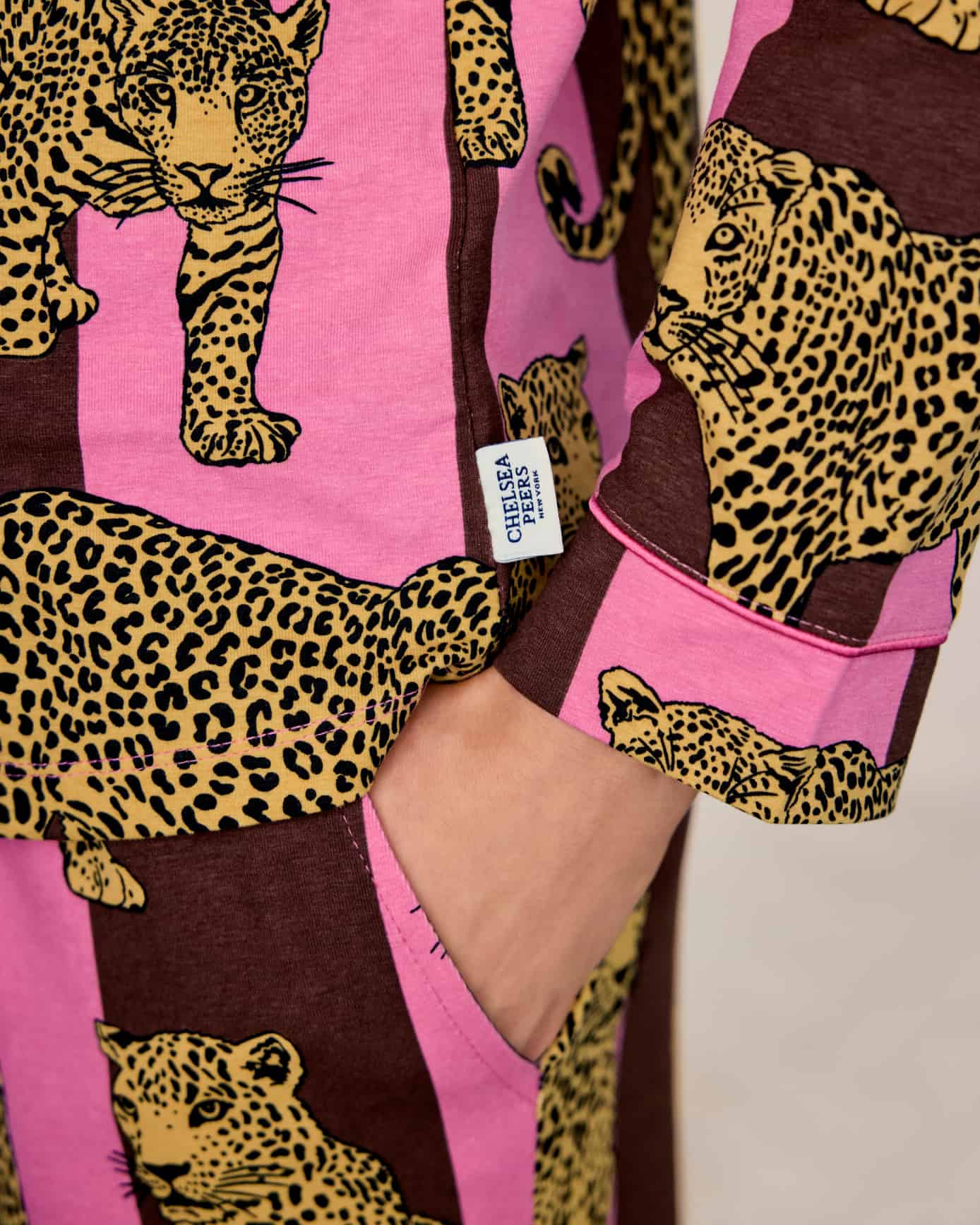 Tall Organic Cotton Leopard Stripe Print Long Pyjama Set