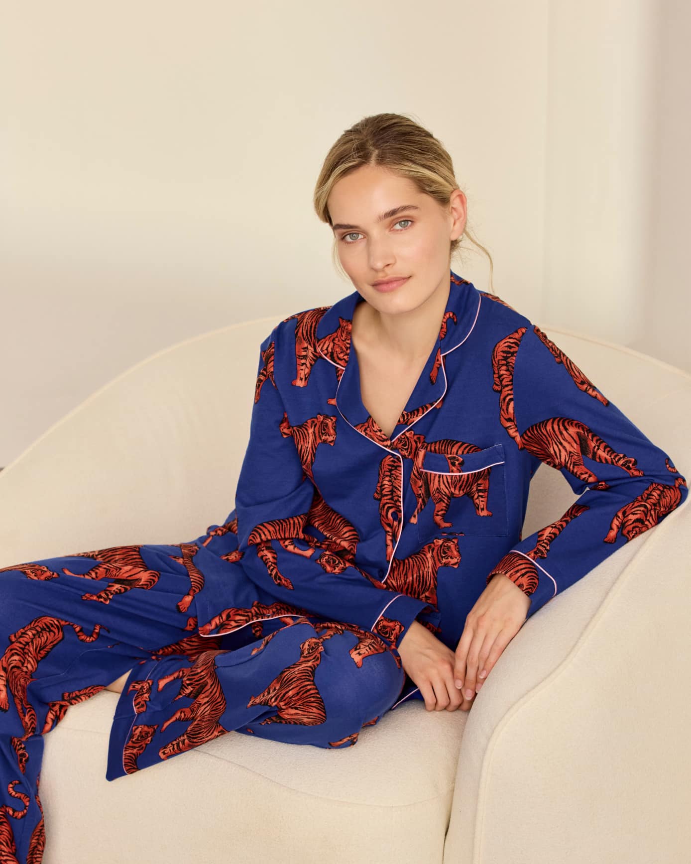 Organic Cotton Roaming Tiger Print Long Pyjama Set