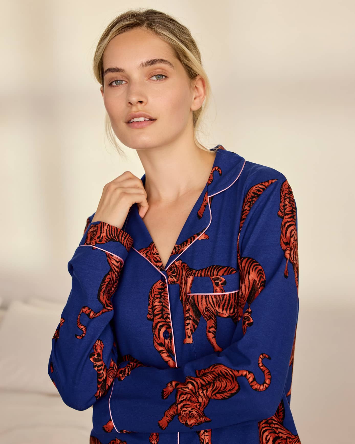 Organic Cotton Roaming Tiger Print Long Pyjama Set