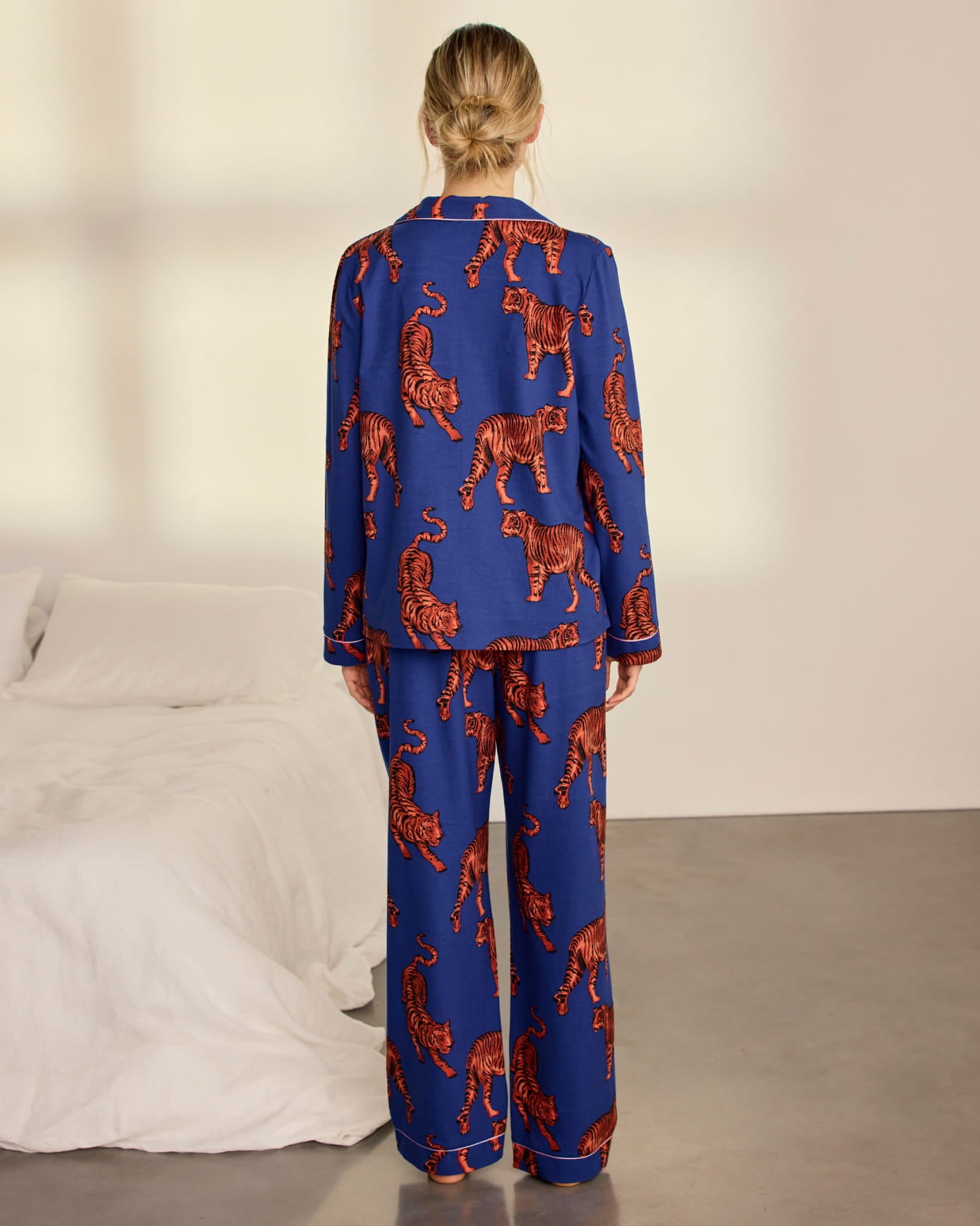 Organic Cotton Roaming Tiger Print Long Pyjama Set