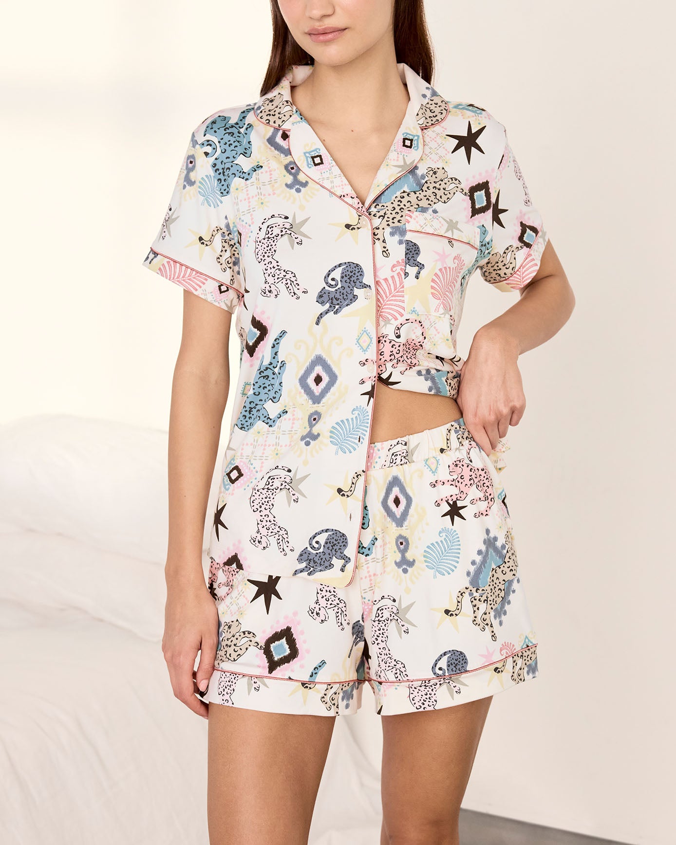 Bohemian Leopard Print Short Pyjama Set
