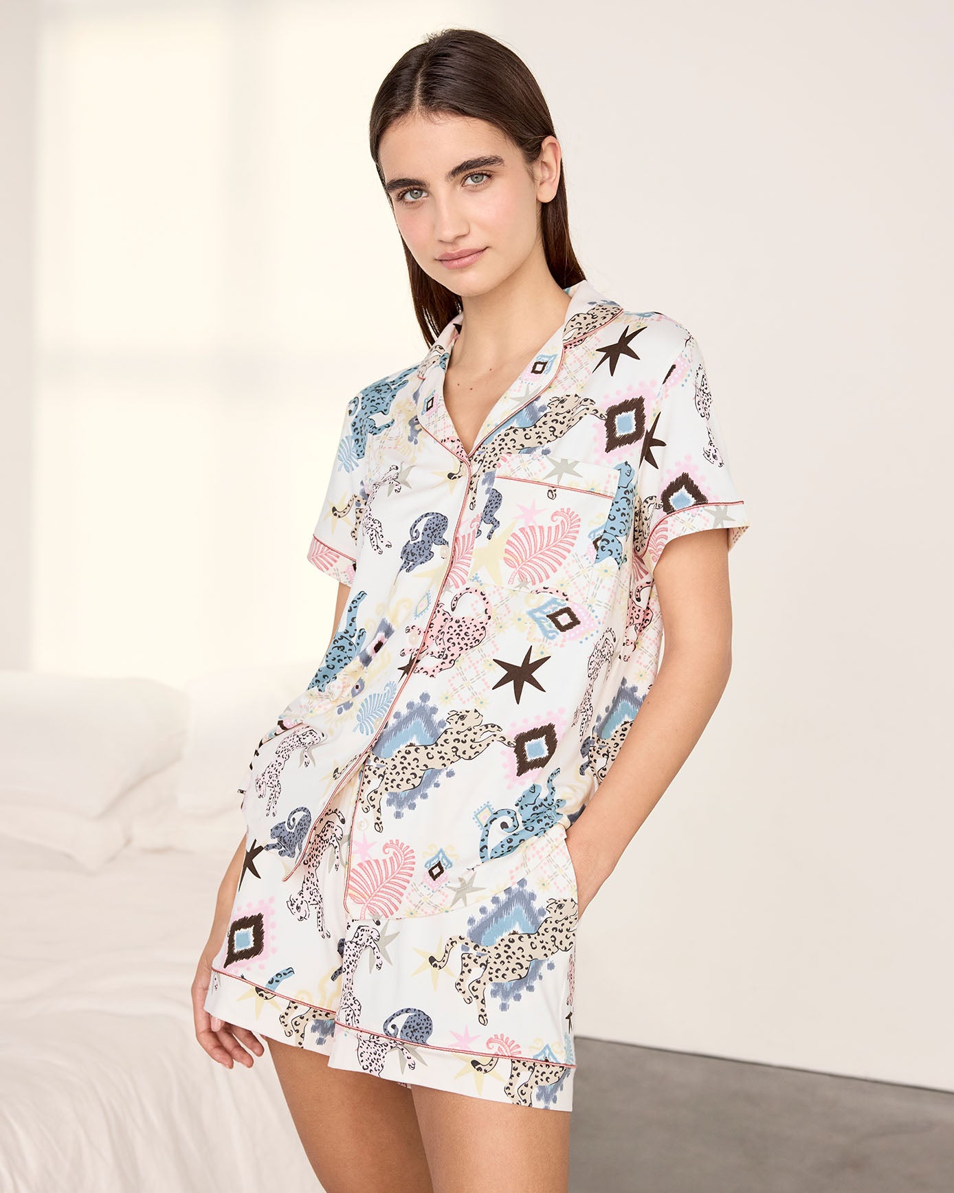 Bohemian Leopard Print Short Pyjama Set