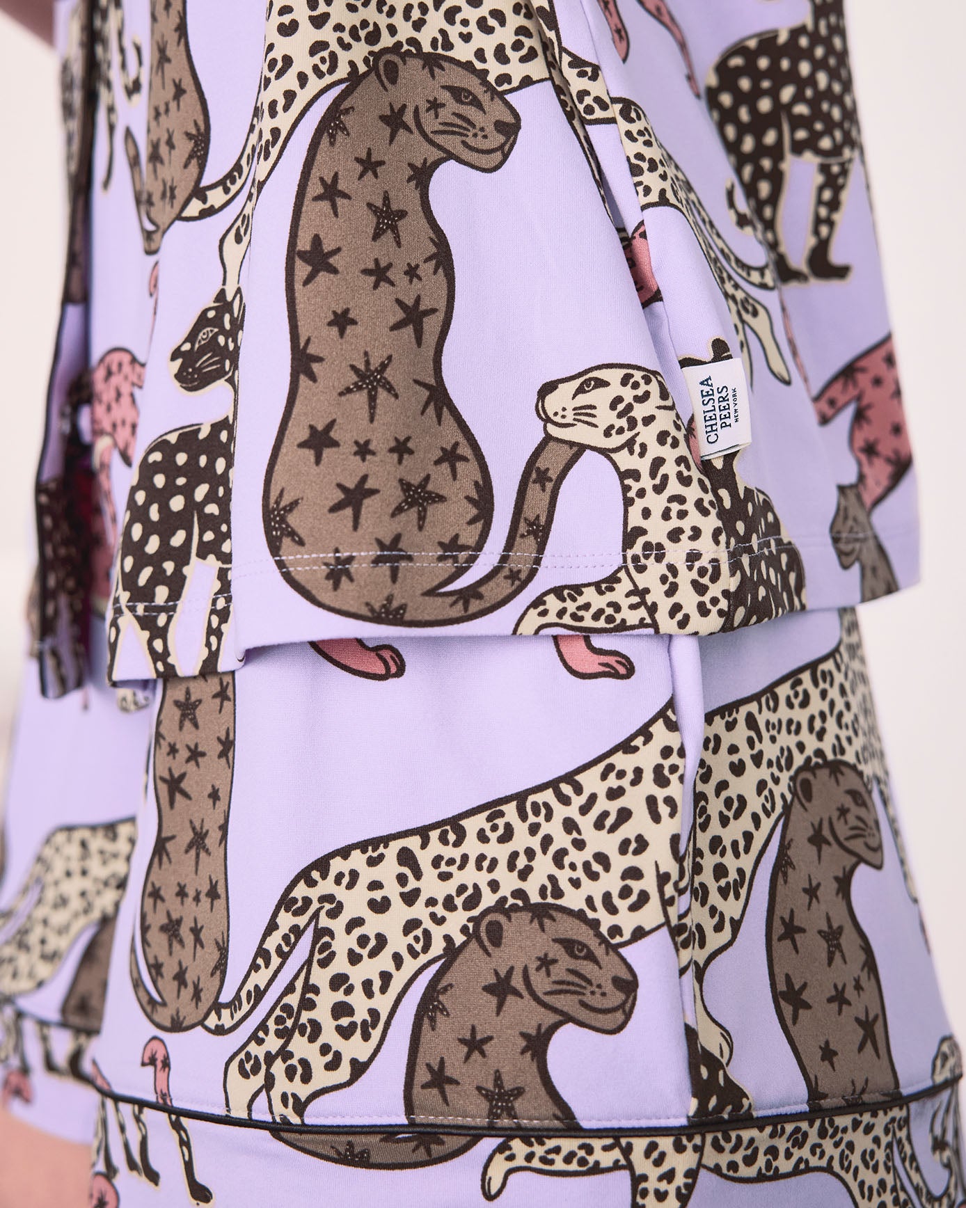 Starry Leopard Print Button Up Short Pyjama Set
