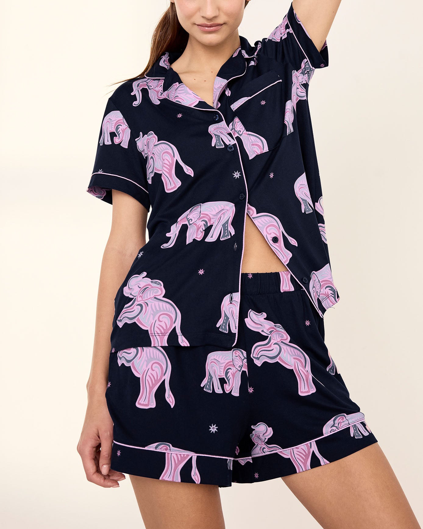 Elephant Dreamscape Print Short Pyjama Set