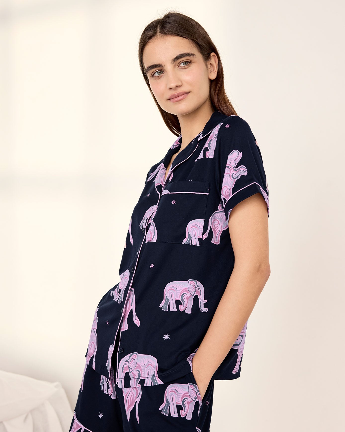 Elephant Dreamscape Print Short Pyjama Set