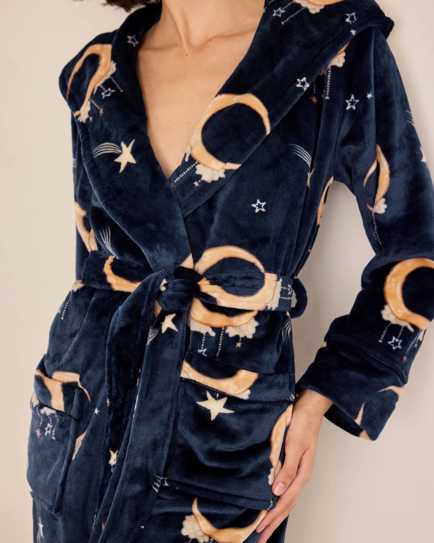 Fleece Lunar Print Dressing Gown