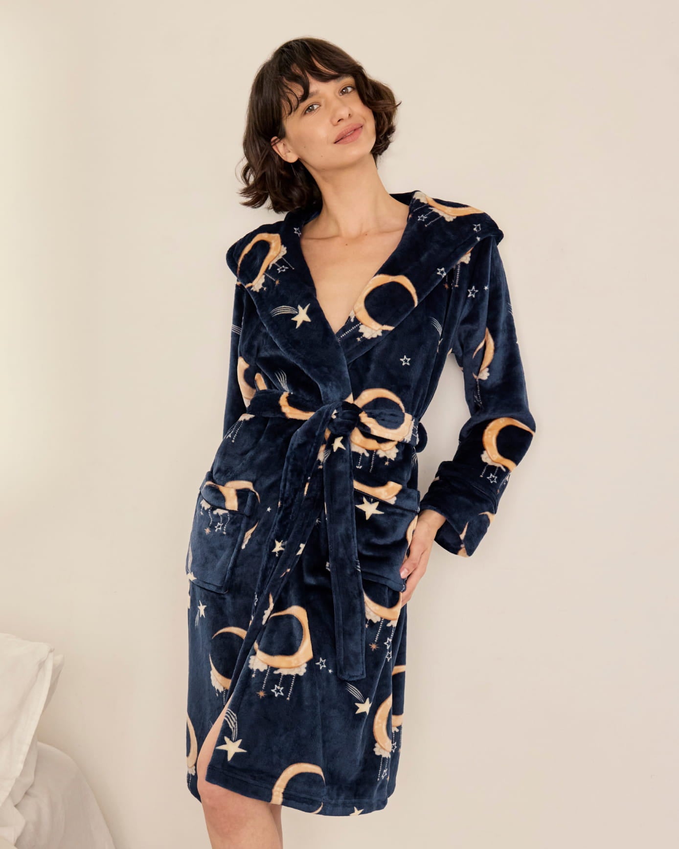Fleece Lunar Print Dressing Gown