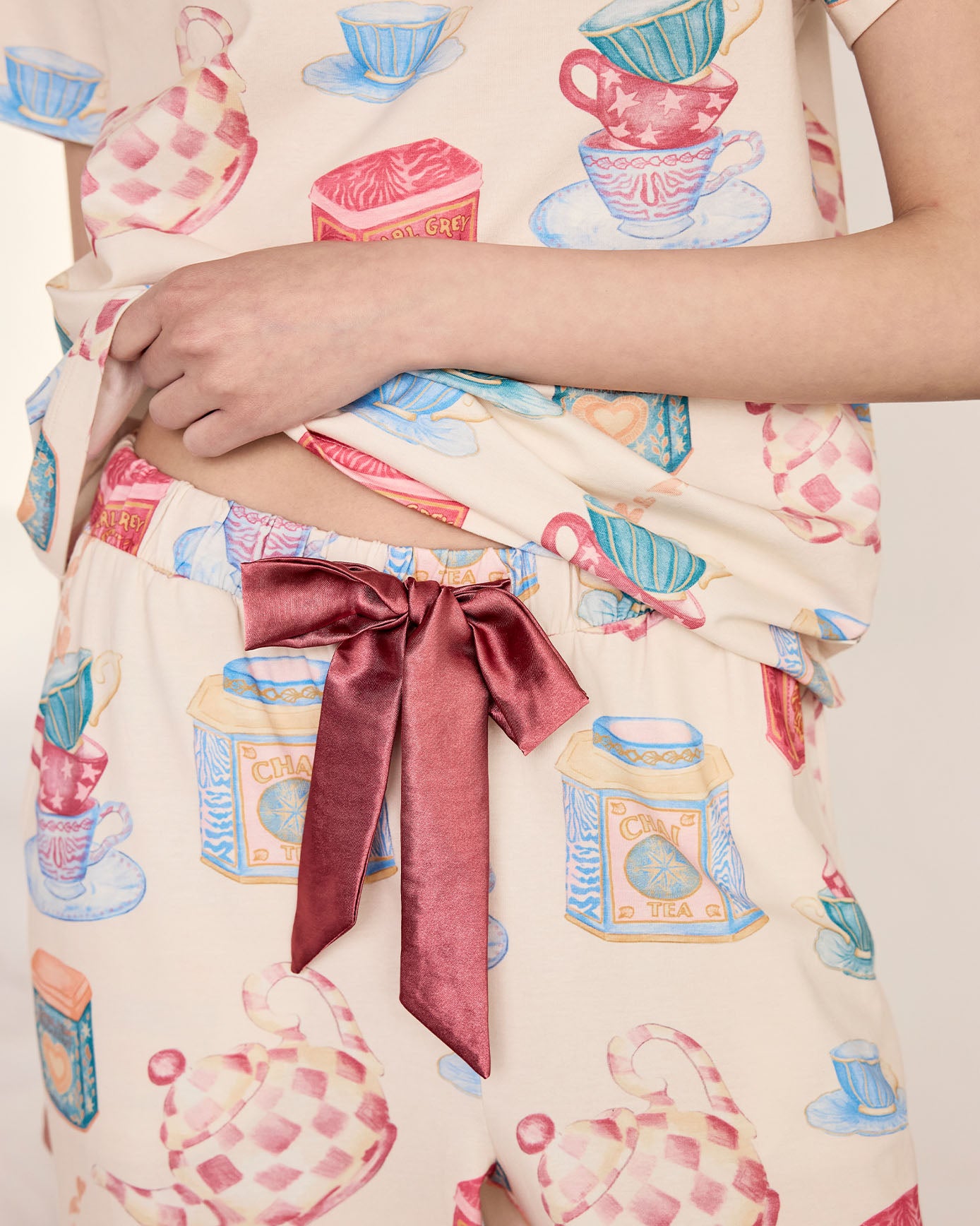 Organic Cotton Tea Party Print Long Pyjama Set
