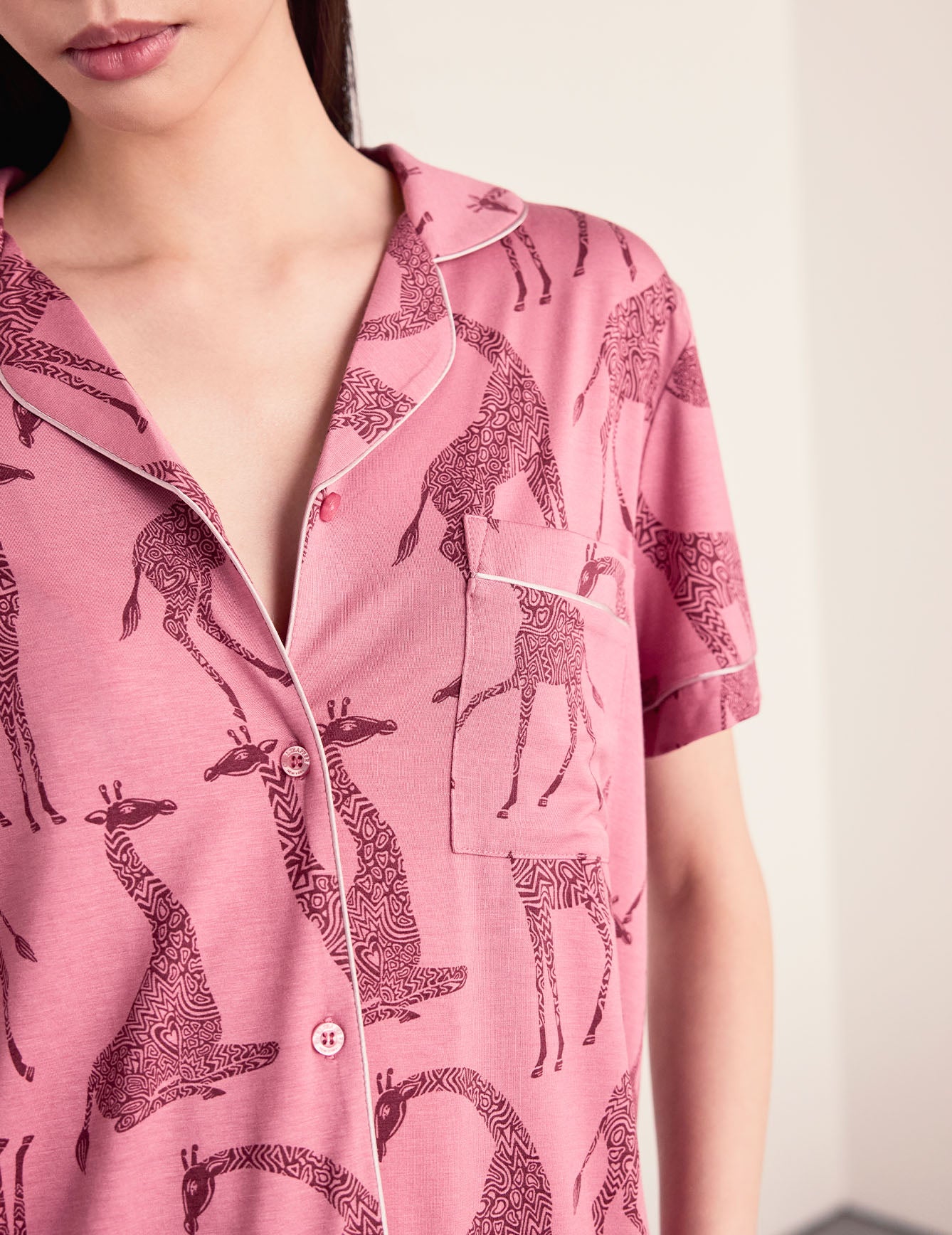 TENCEL™ Modal Tonal Giraffe Print Short Pyjama Set