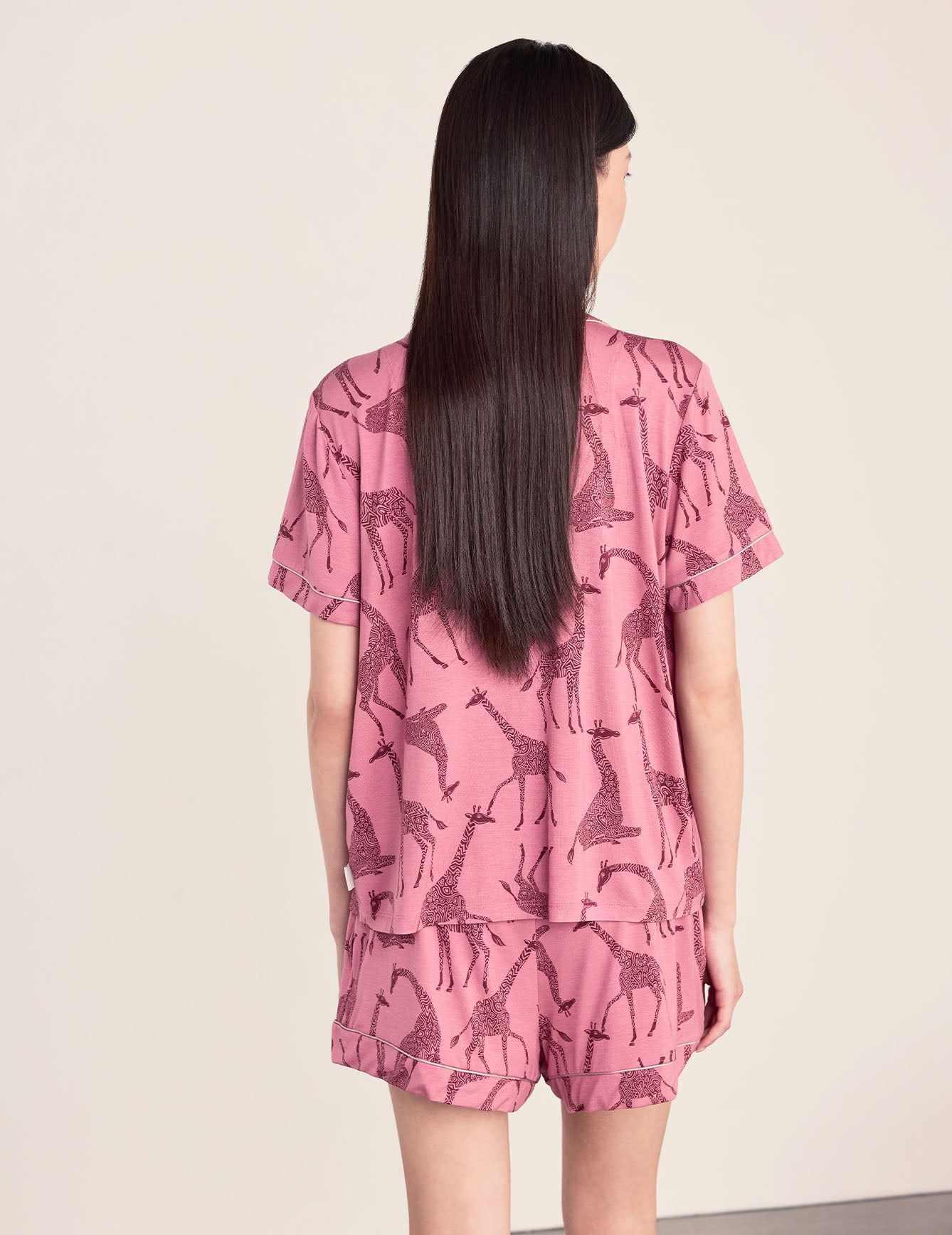TENCEL™ Modal Tonal Giraffe Print Short Pyjama Set