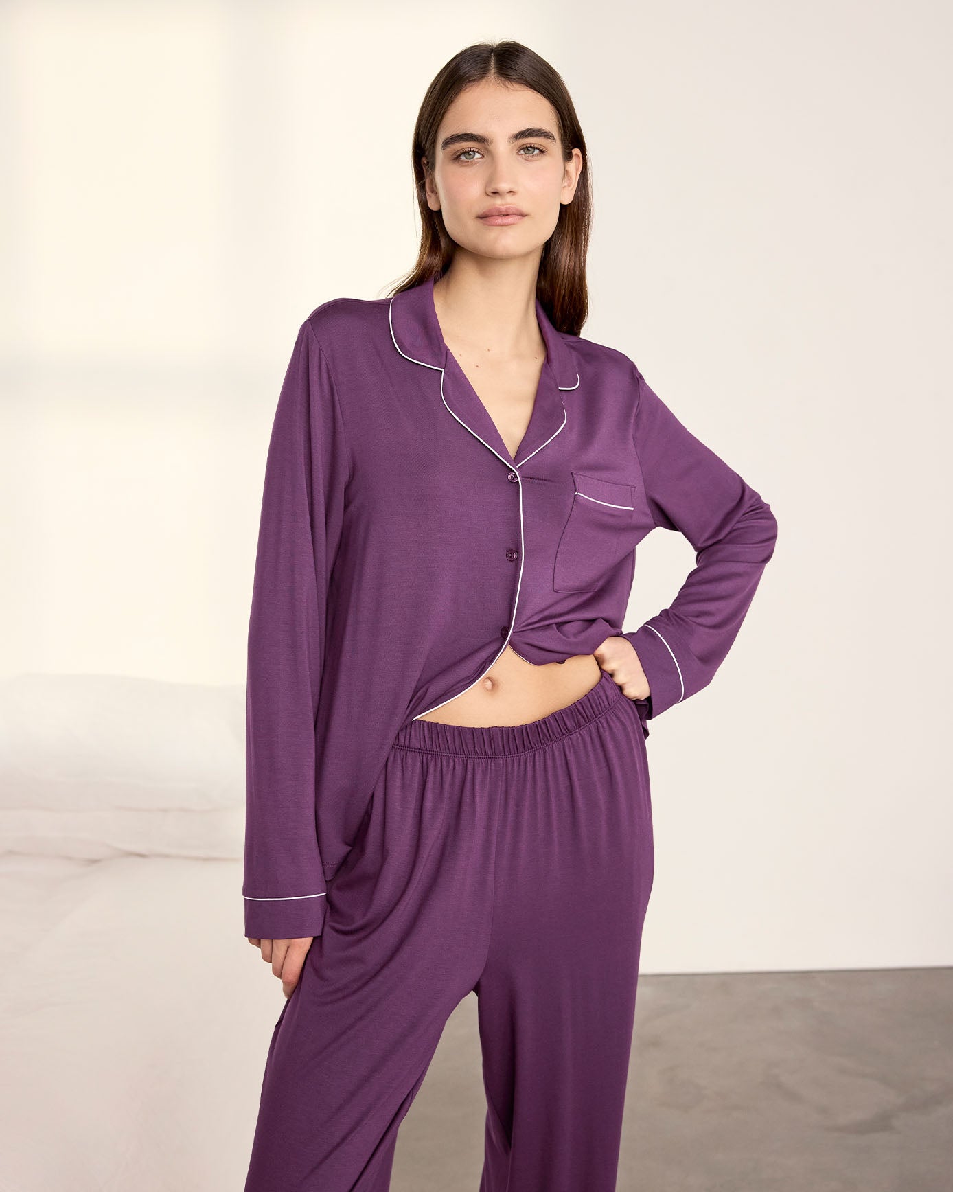 TENCEL™ Modal Long Pyjama Set - Plum