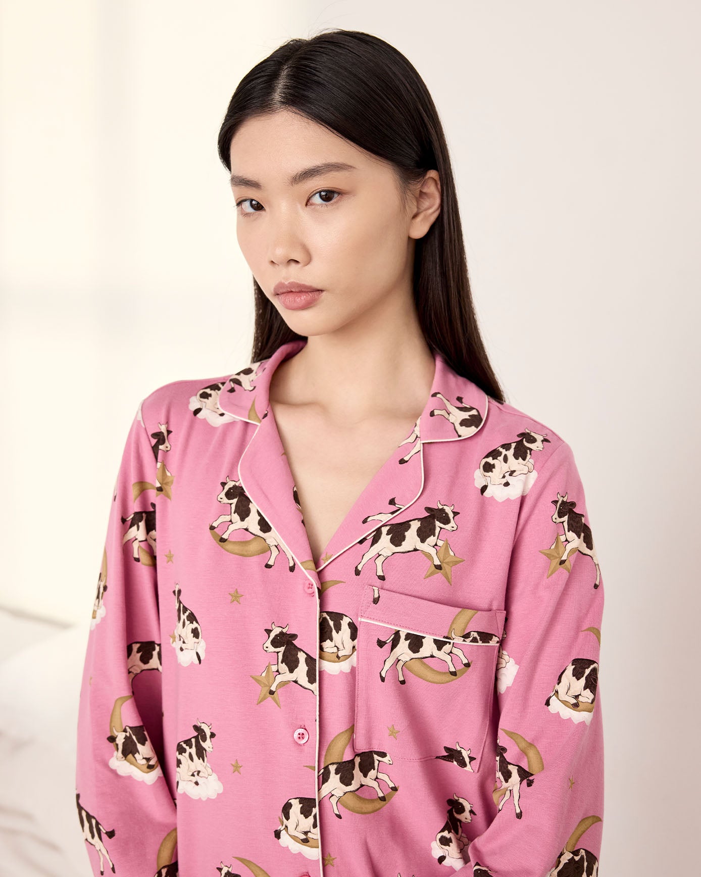 Organic Cotton Cosmic Cow Print Nightshirt