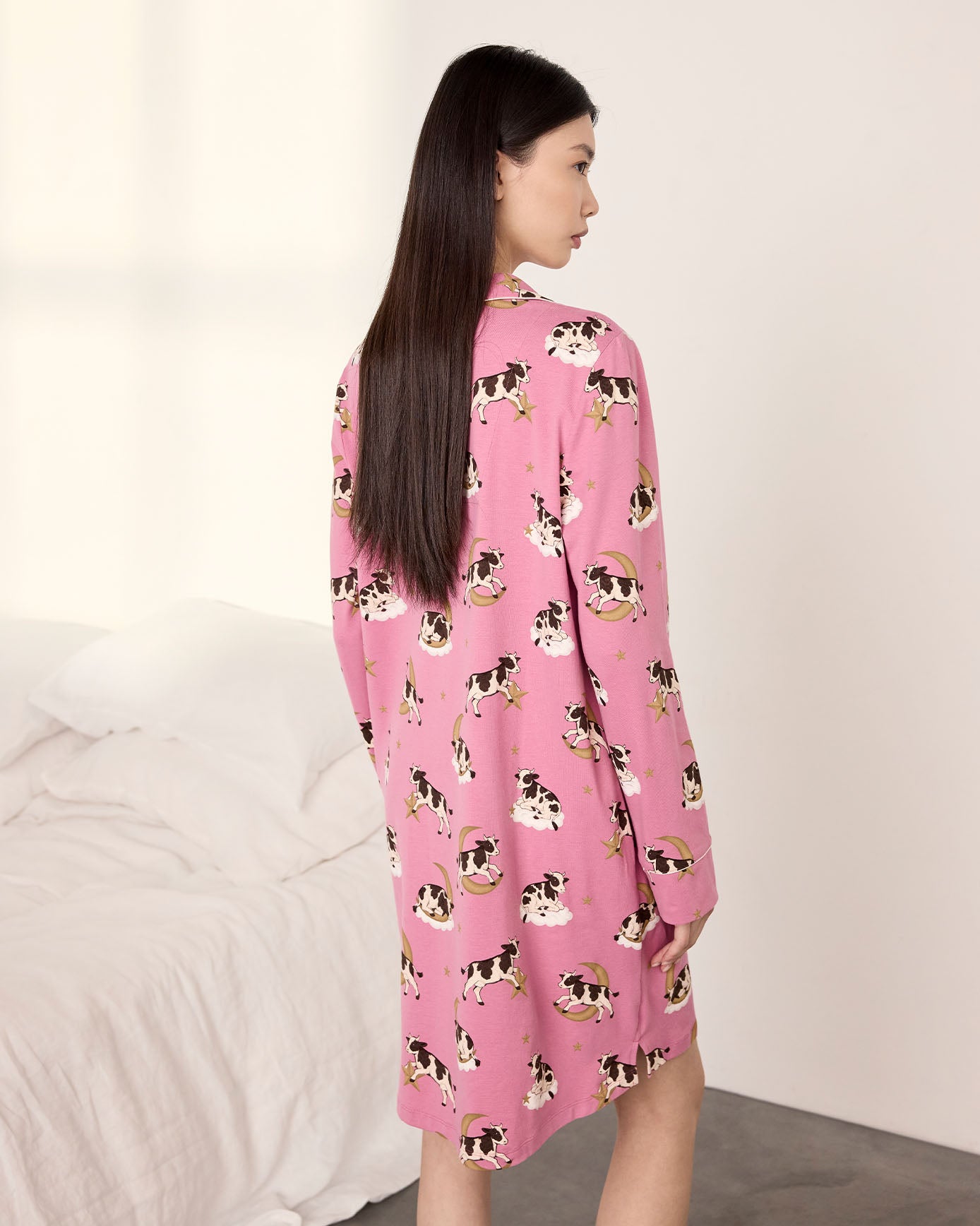 Organic Cotton Cosmic Cow Print Nightshirt