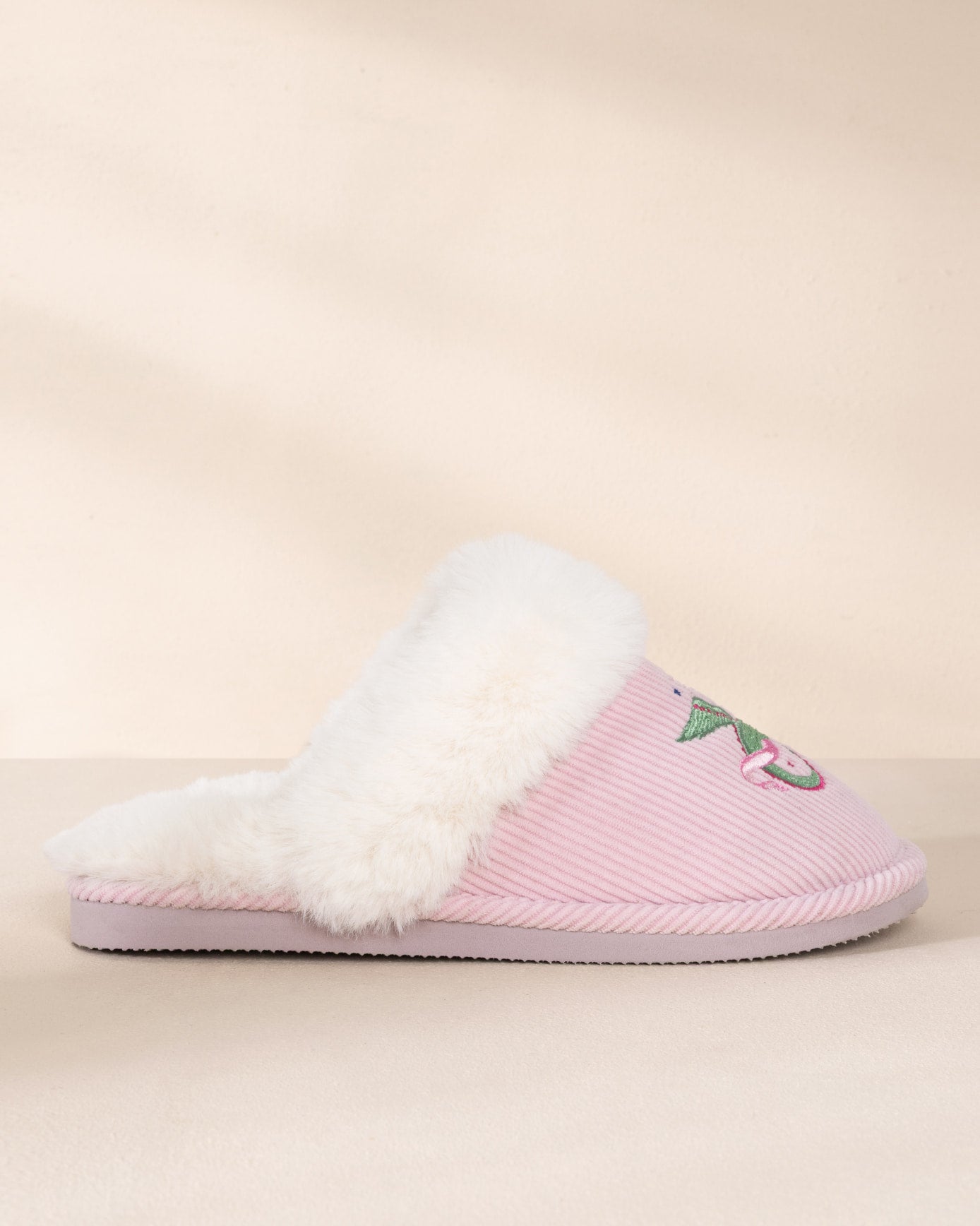 Corduroy Embroidered Mythical Dragon Mule Slippers