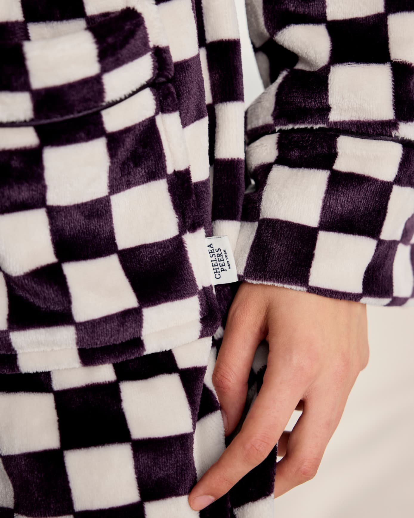 Fleece Checkerboard Dressing Gown