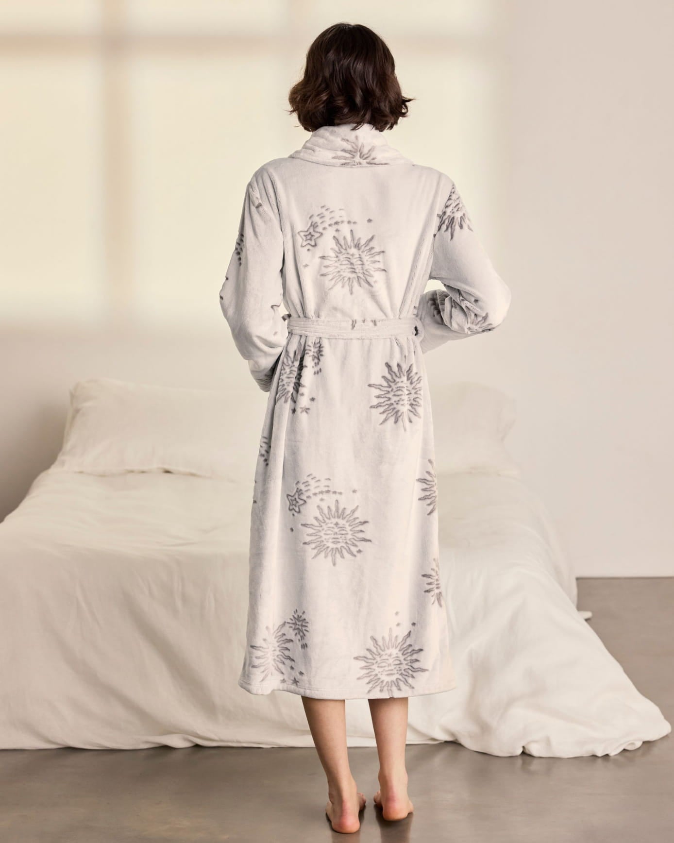 Fleece Burnout Zodiac Sun Dressing Gown