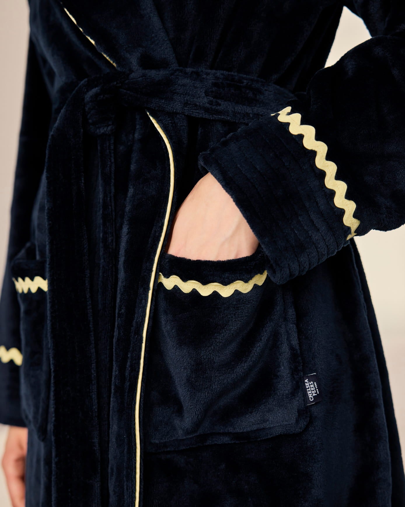 Fleece Embroidered Good Night Long Dressing Gown