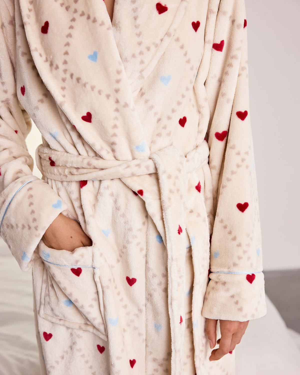 Fleece Sweetheart Print Dressing Gown