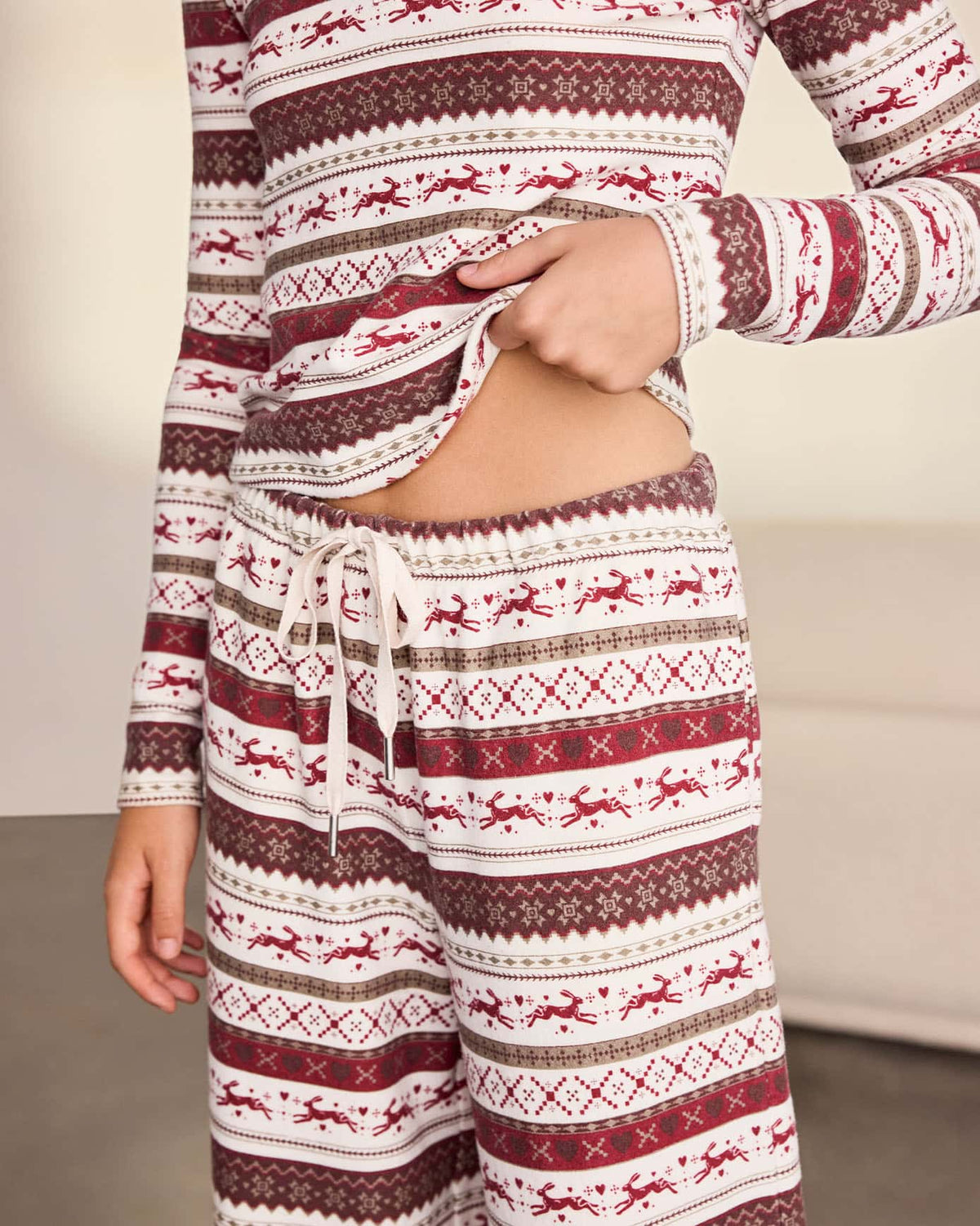 Nordic Hare Print Relaxed Joggers