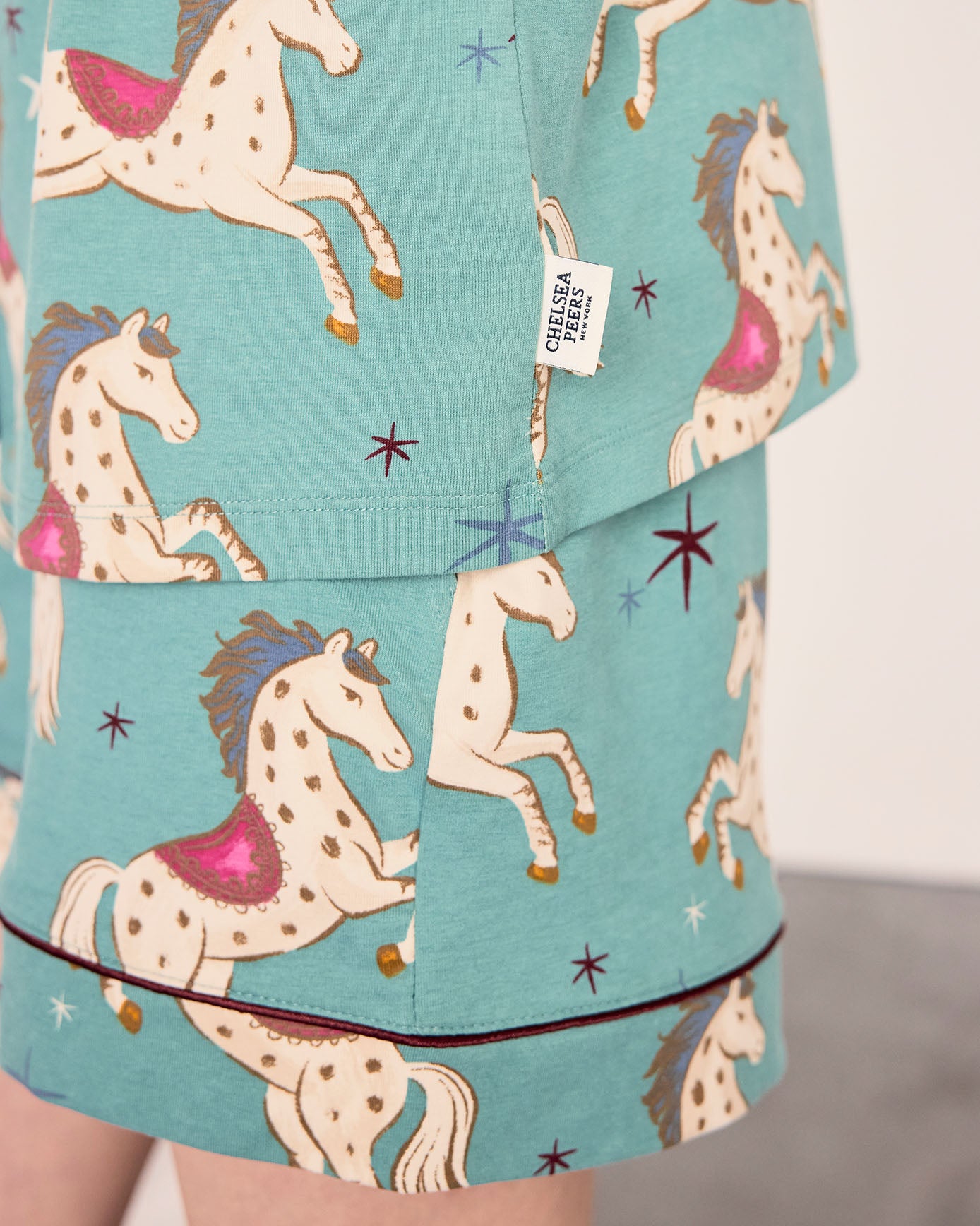 Organic Cotton Carousel Horse Print Short Pyjama Set