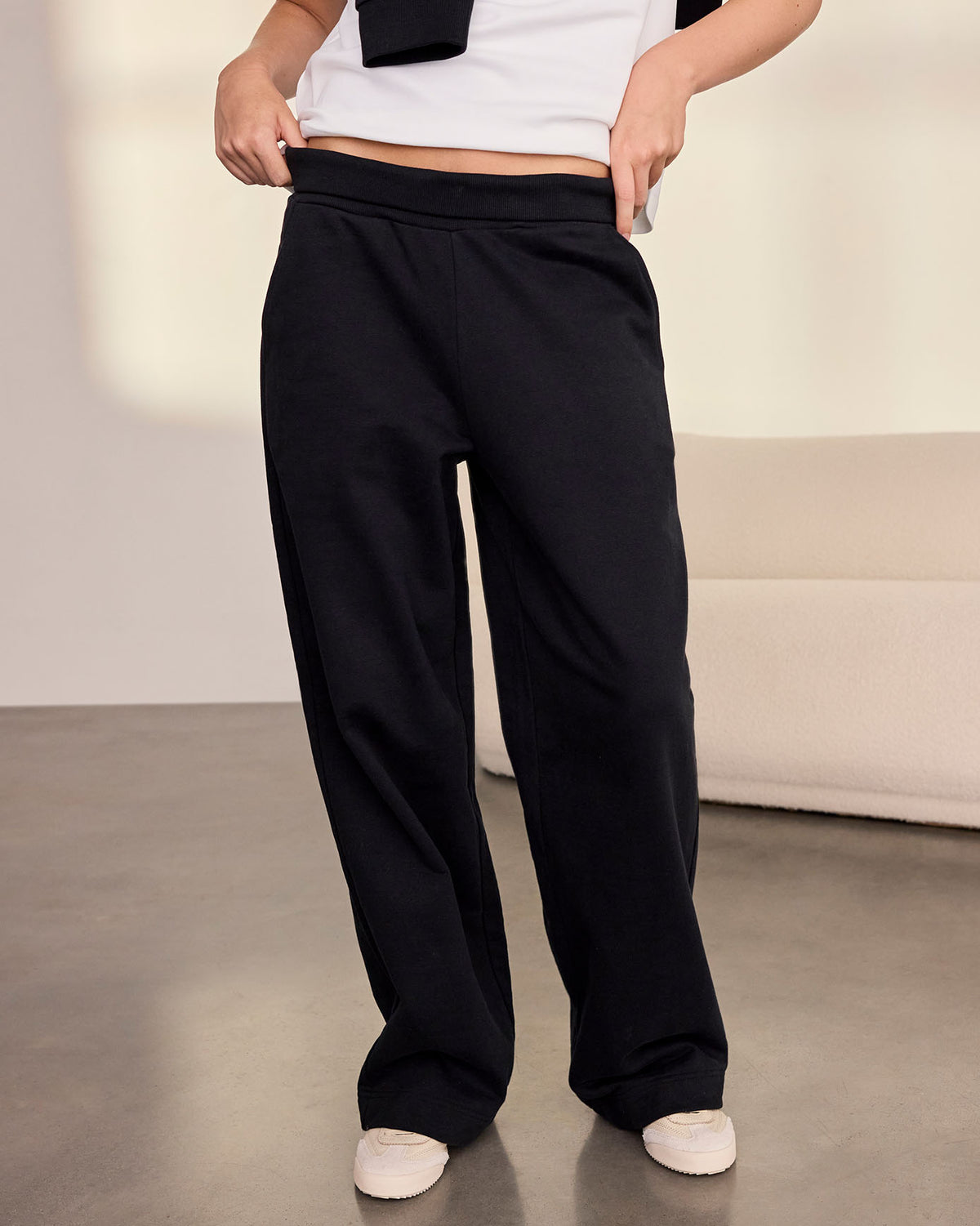 Organic Cotton Straight Leg Joggers - Black