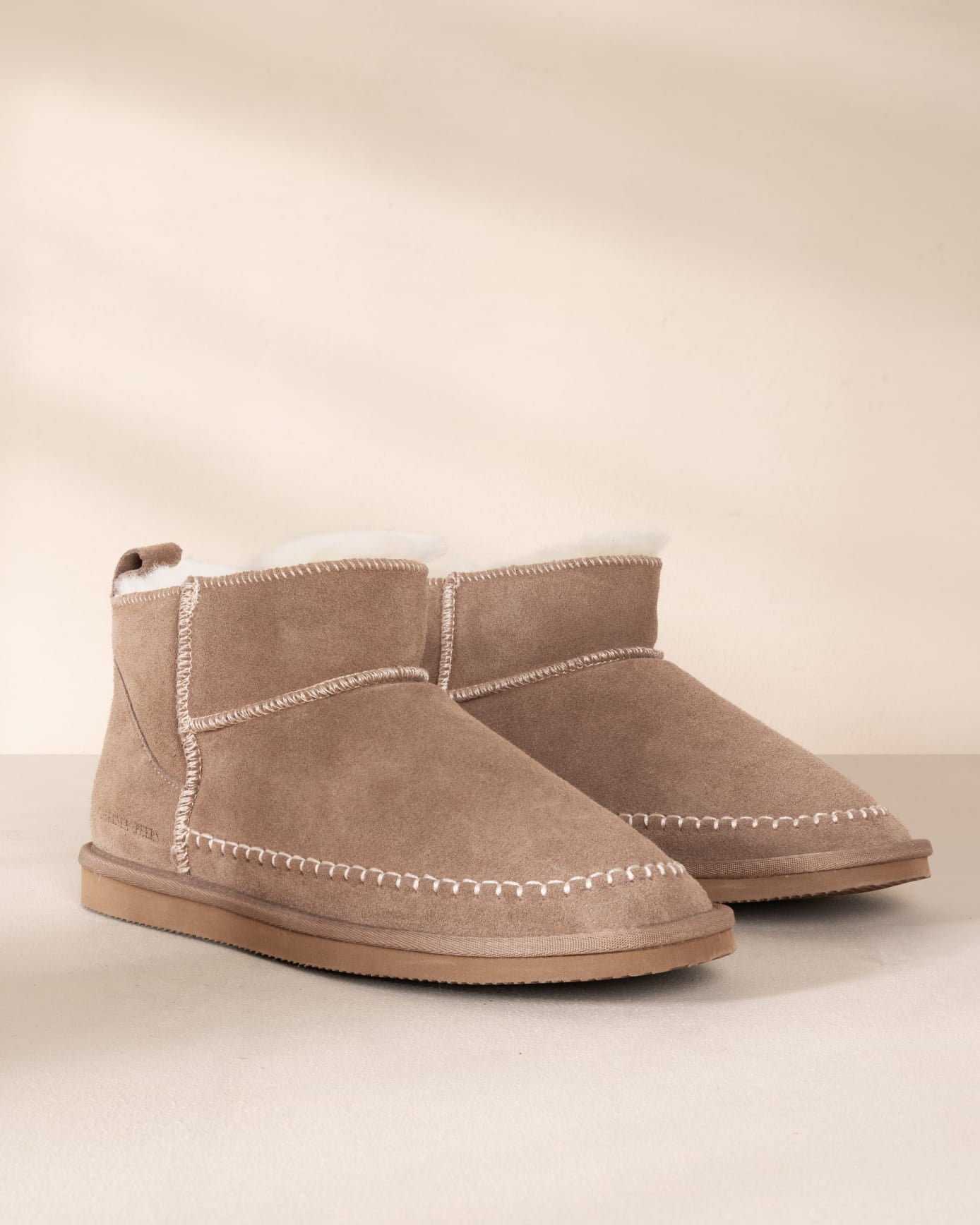 Suede Cowhide Mini Boot - Camel