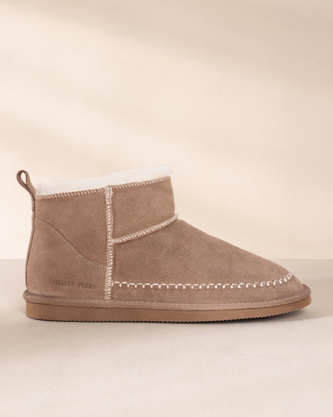 Suede Cowhide Mini Boot - Camel