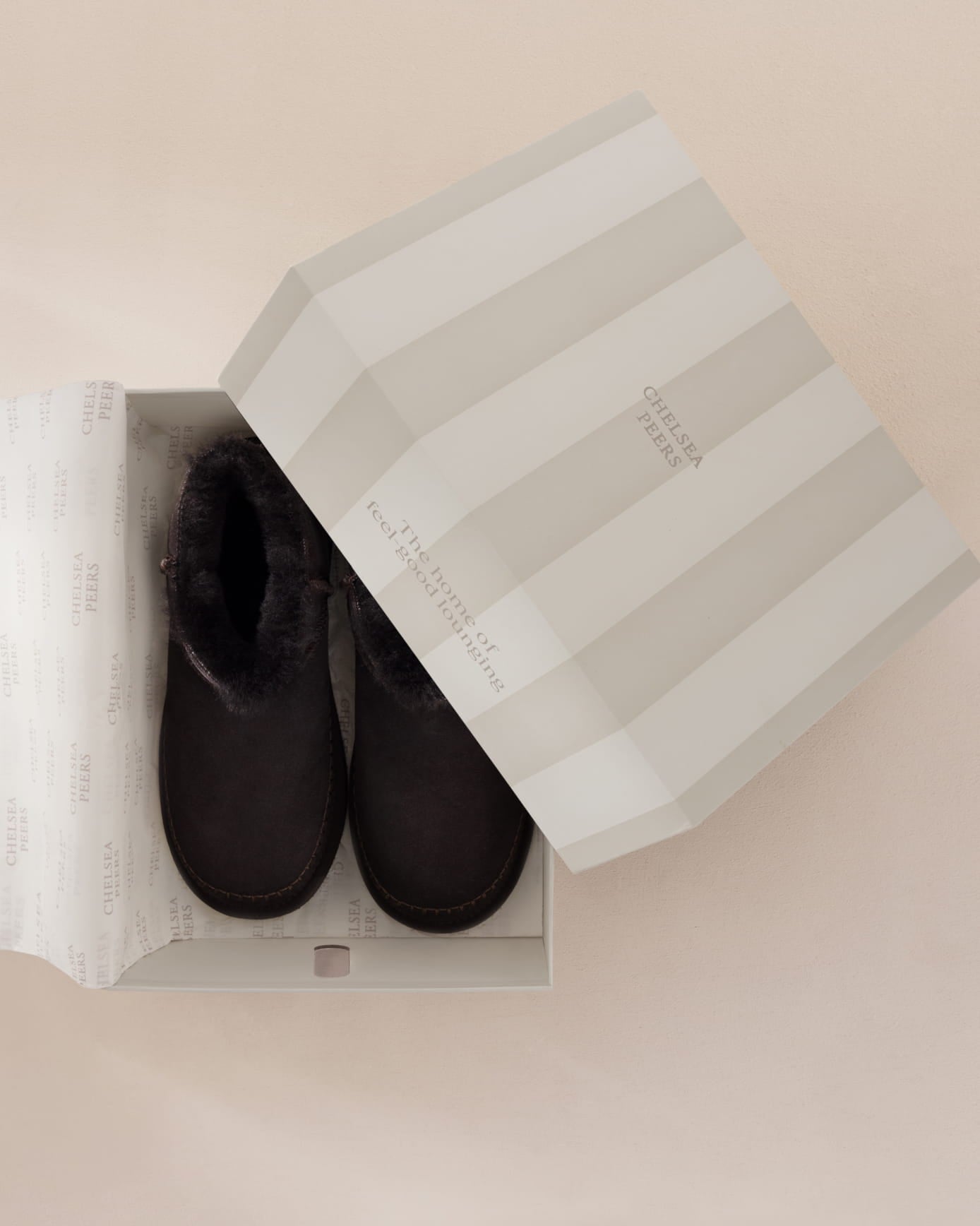 Suede Cowhide Mini Boot Slipper - Brown